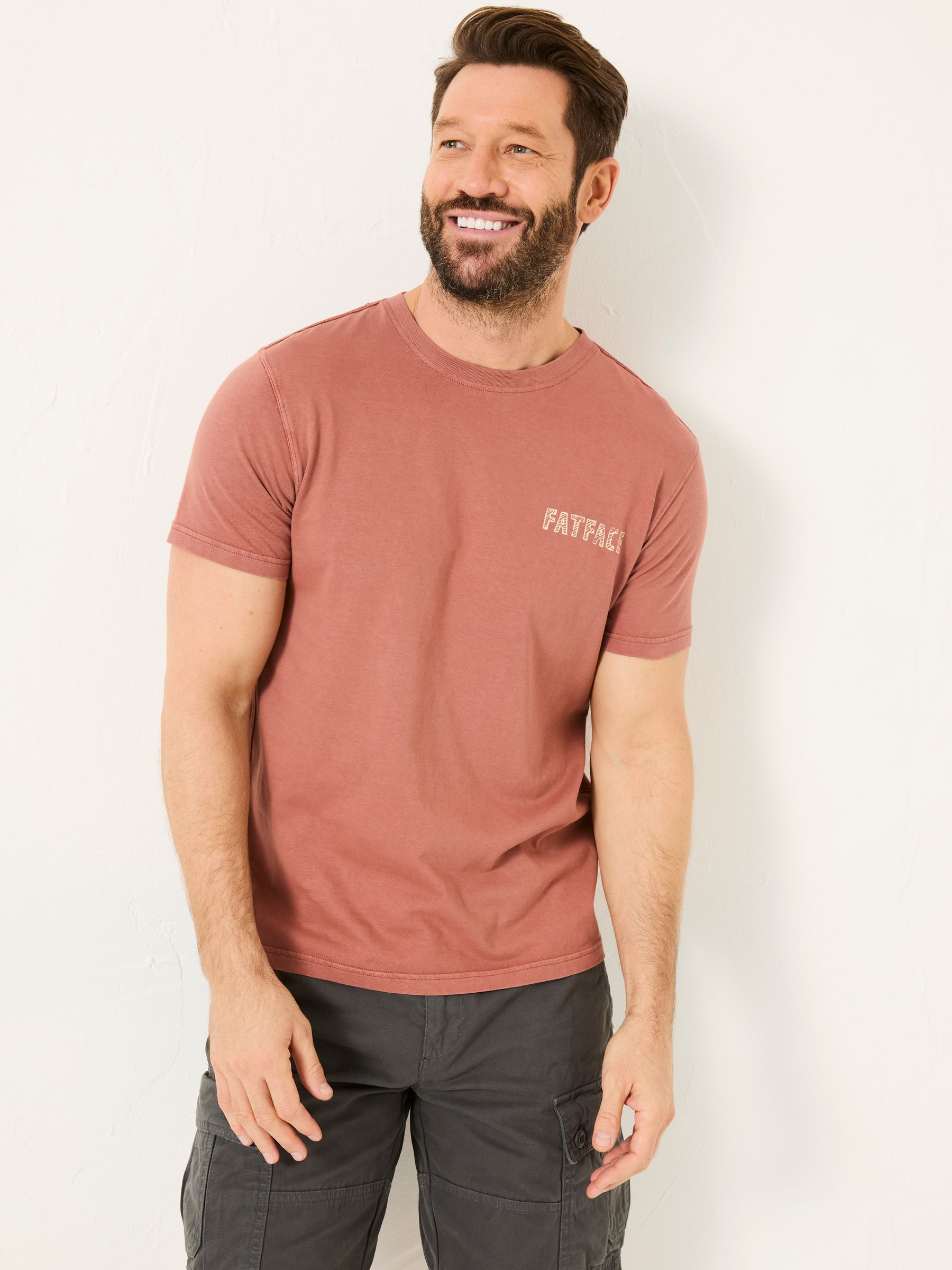 Rust Brown 100% Cotton Short Sleeve Graphic T-Shirt - Image 1 of 8