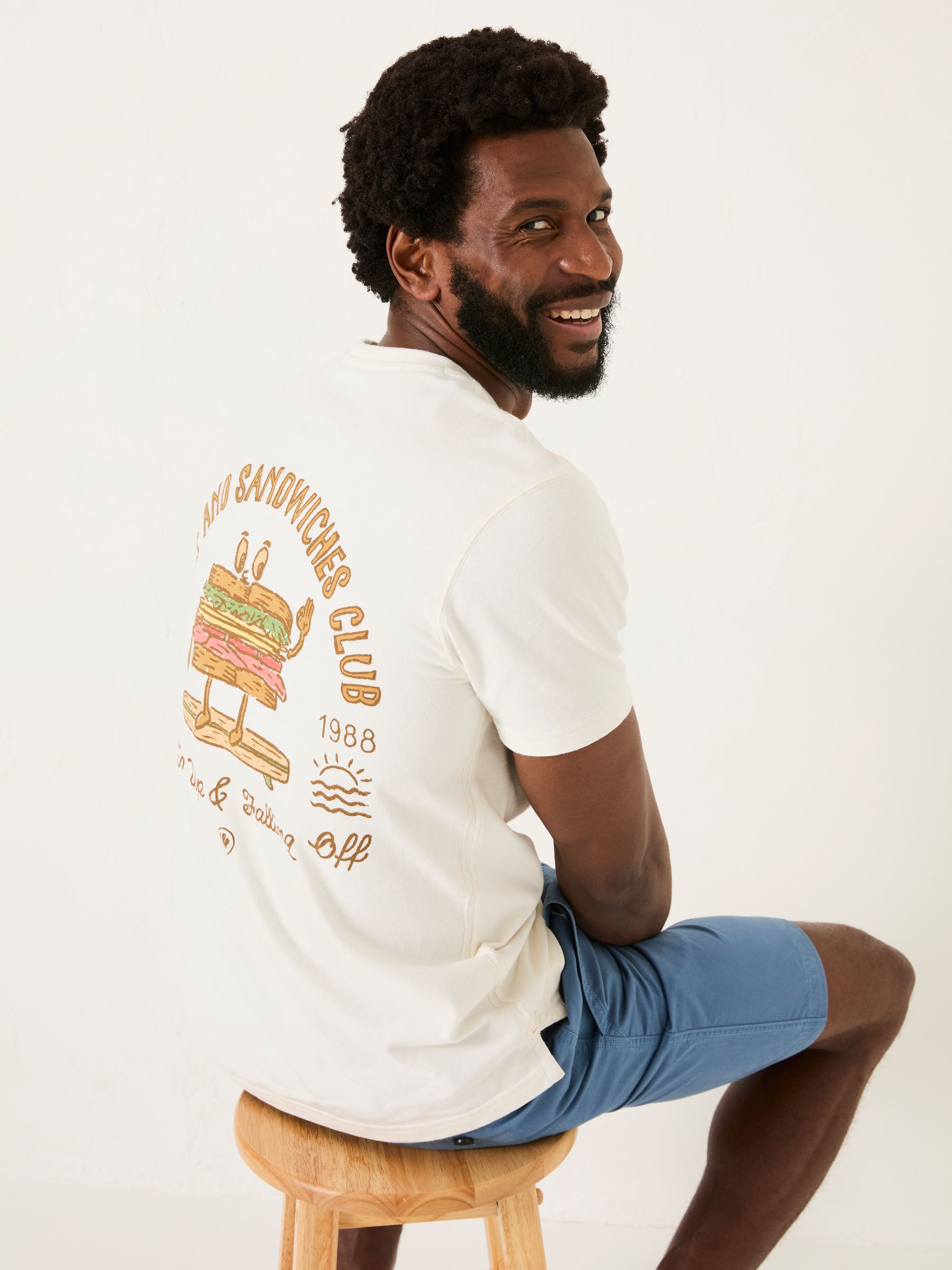 White Sandwiches 100% Cotton Short Sleeve Graphic T-Shirt - Image 3 of 8