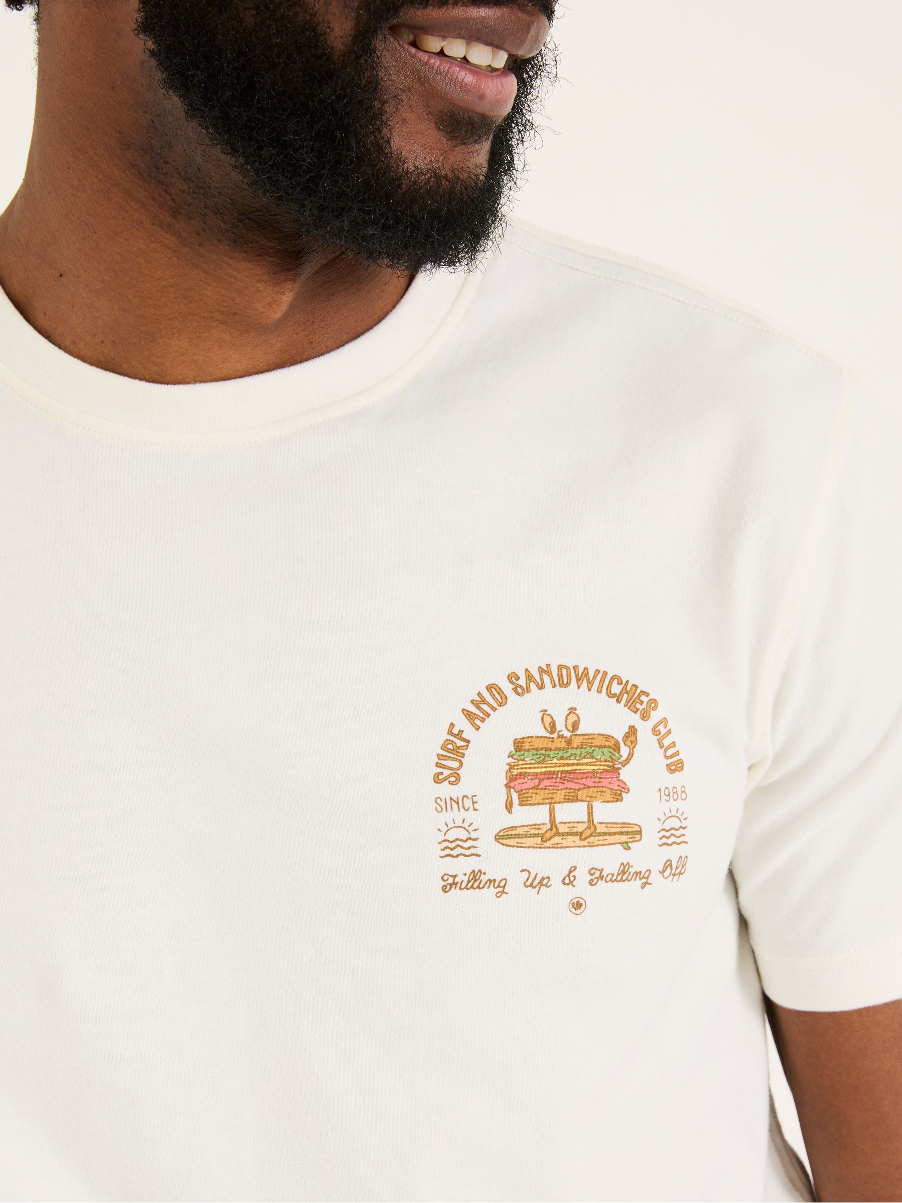 White Sandwiches 100% Cotton Short Sleeve Graphic T-Shirt - Image 4 of 8