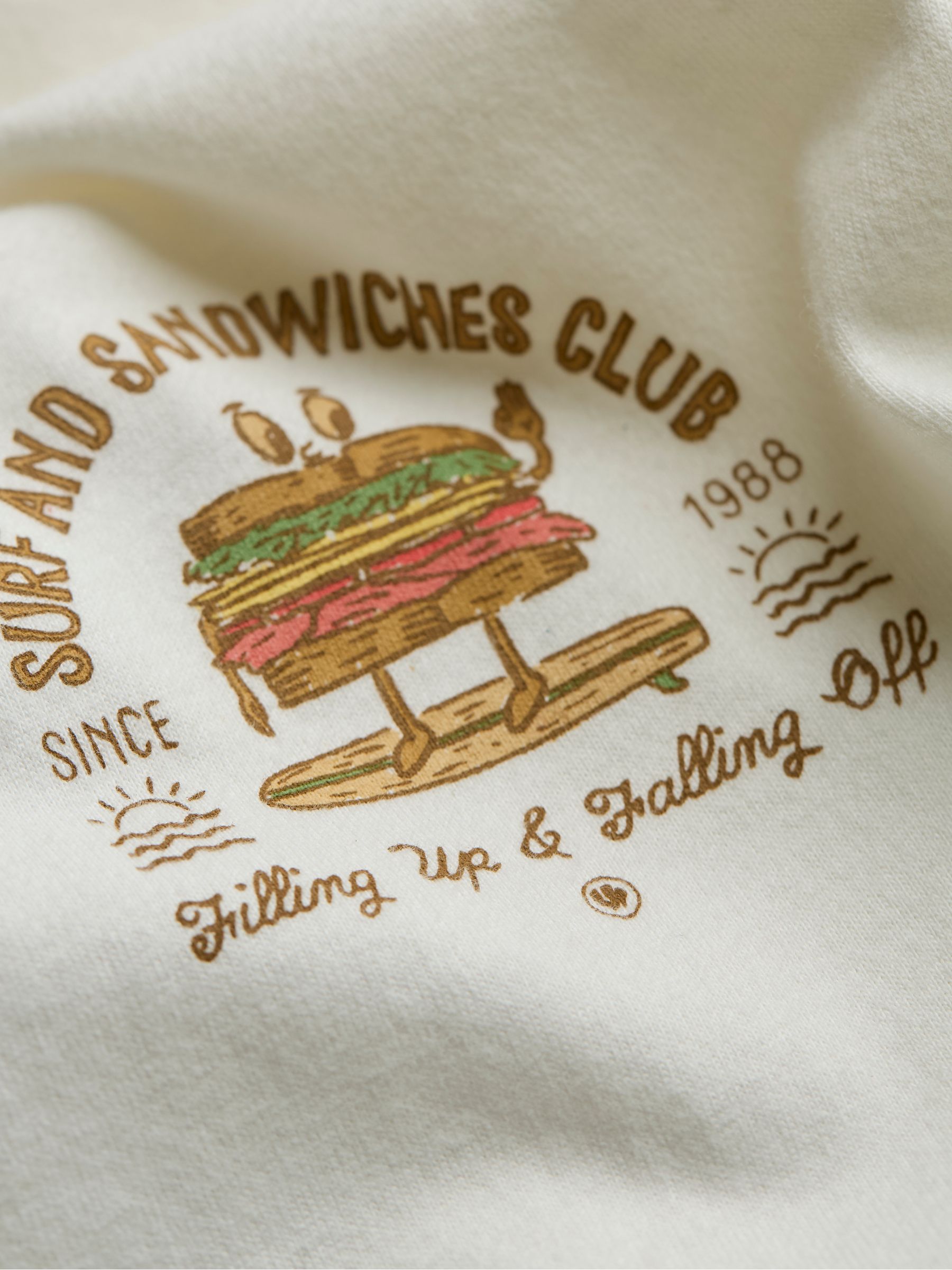 White Sandwiches 100% Cotton Short Sleeve Graphic T-Shirt - Image 8 of 8