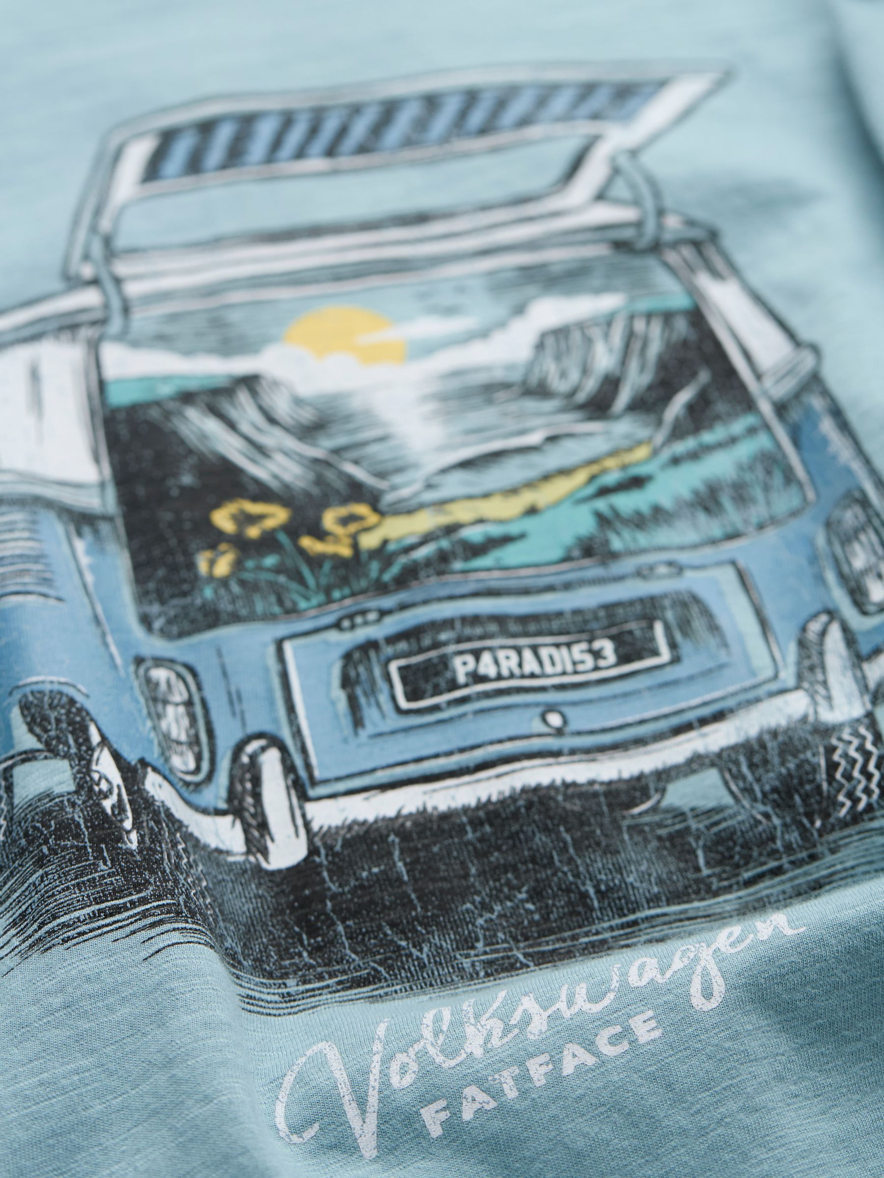 VW Light Blue Camper Short Sleeve T-Shirt - Image 6 of 6