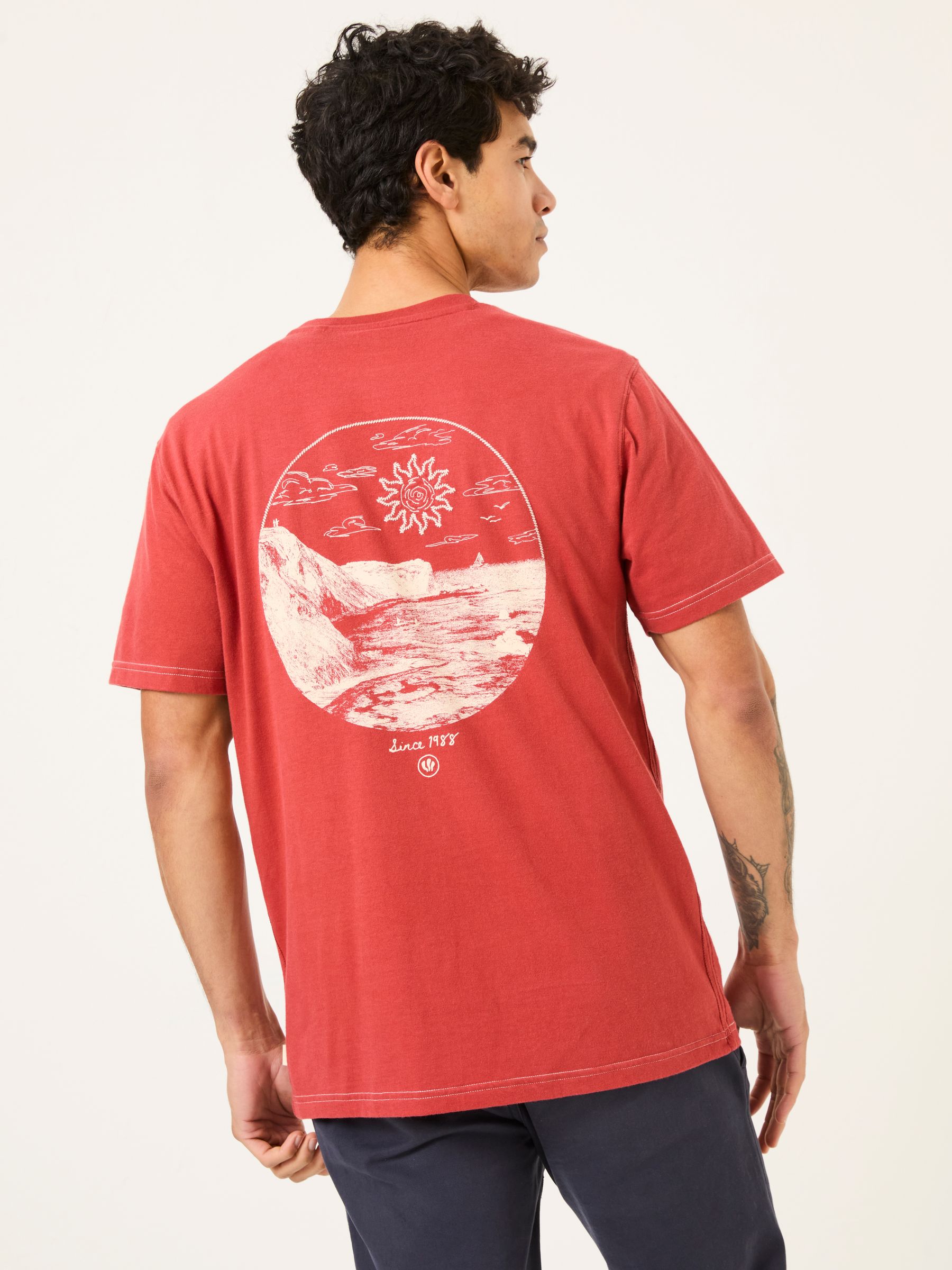 Vintage Red Beach 100% Cotton Short Sleeve Graphic T-Shirt - Image 2 of 7