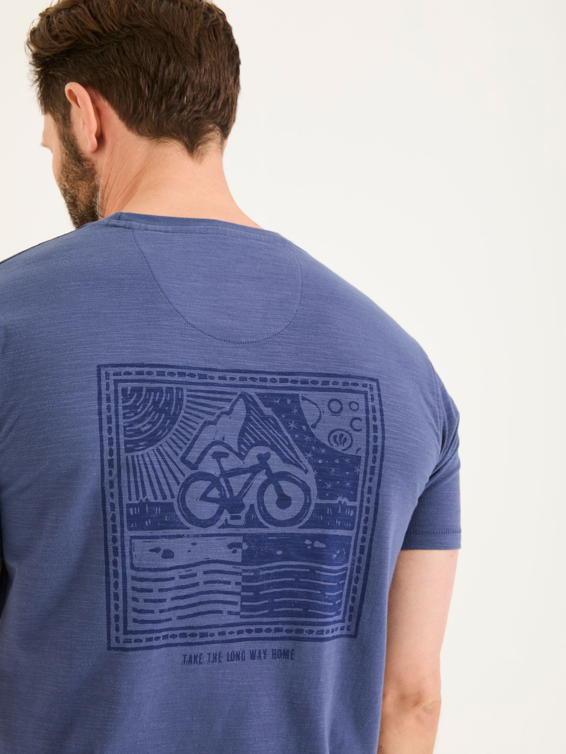 French Navy Bike Long Way Graphic Tshirt - Image 4 of 6