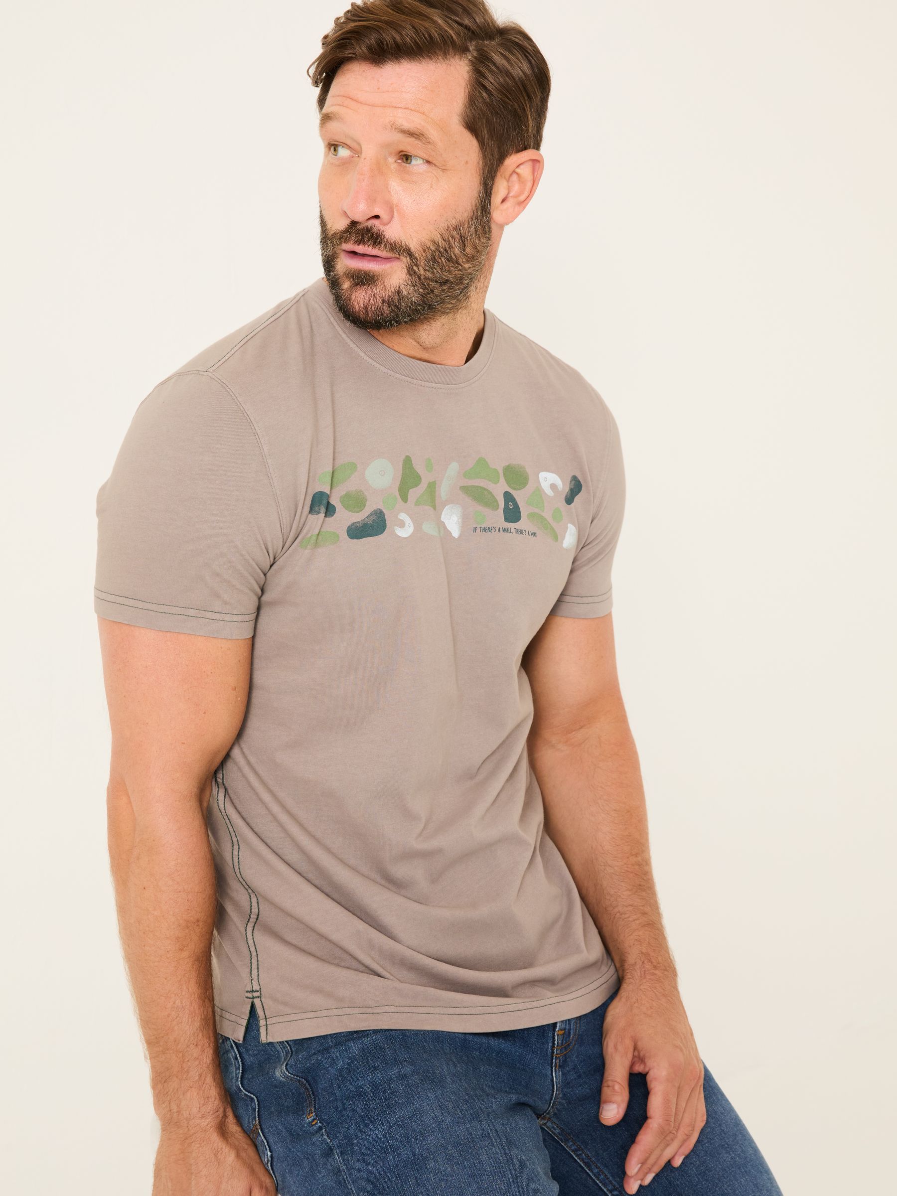 Grey Climbing 100% Cotton Short Sleeve Graphic T-Shirt - Image 3 of 6