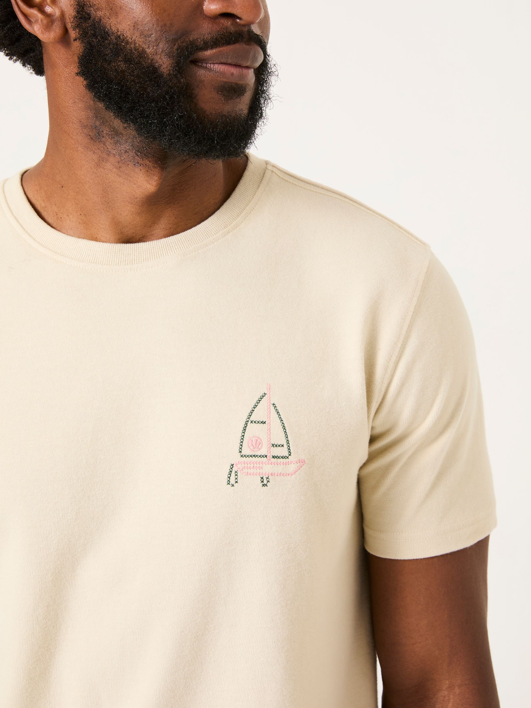 Natural Stitch Boat Embroidered Tshirt - Image 3 of 6