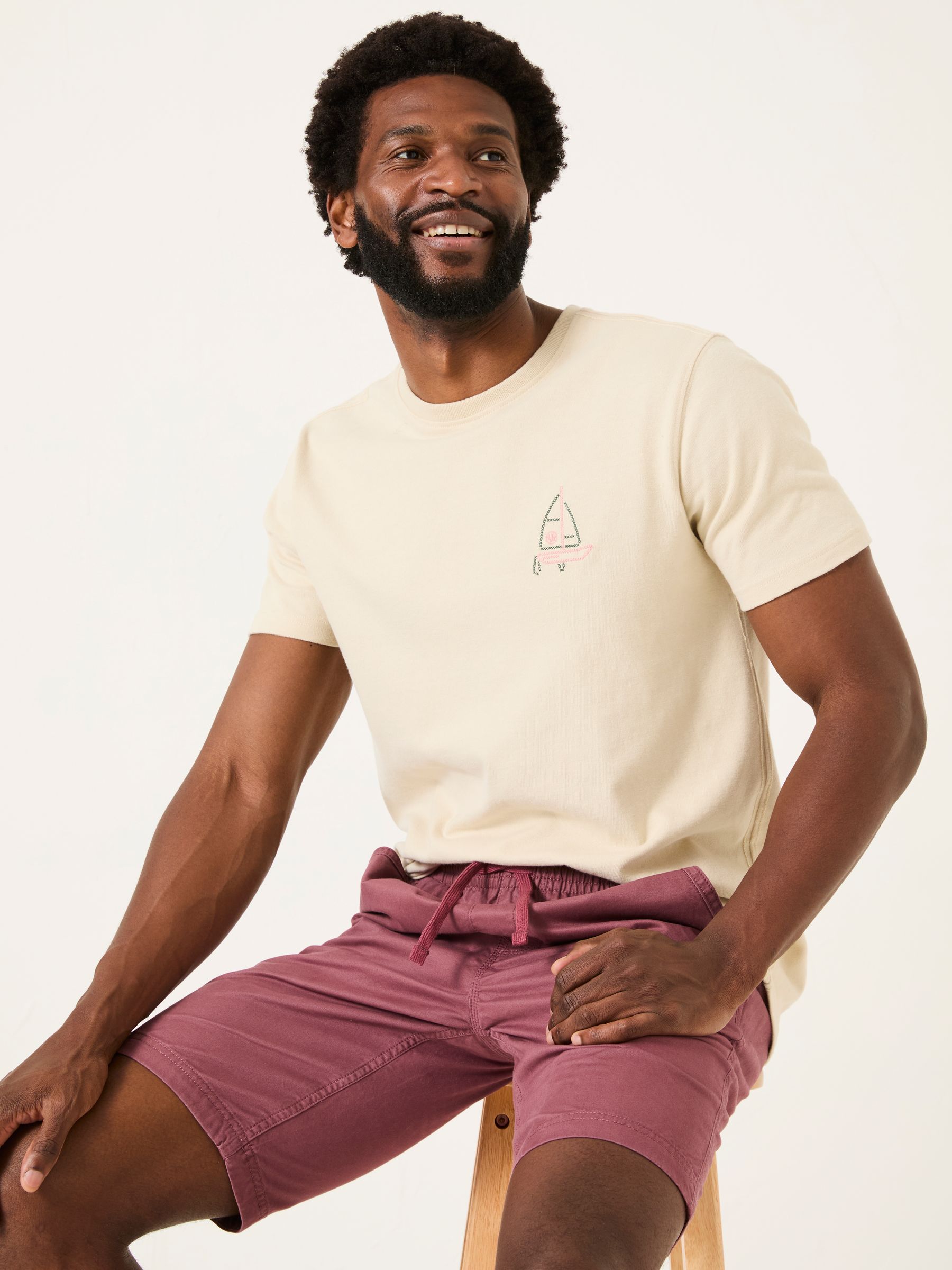 Natural Stitch Boat Embroidered Tshirt - Image 4 of 6