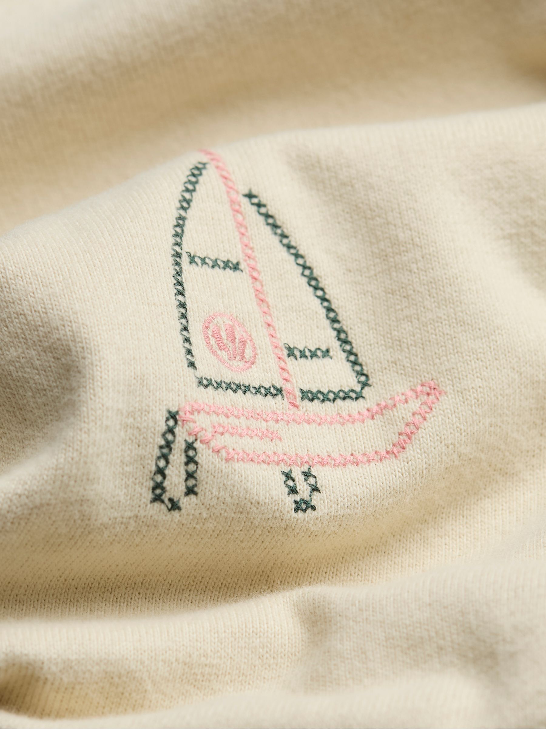 Natural Stitch Boat Embroidered Tshirt - Image 6 of 6