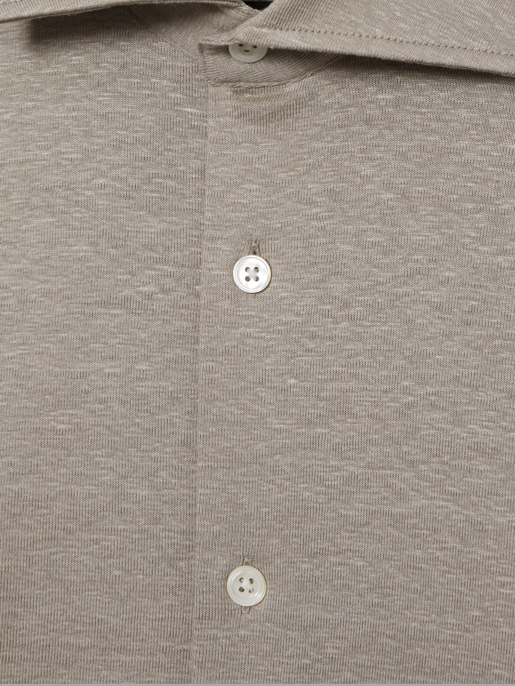 Atelier Linen-Blend-Jersey Shirt in Grey Melange - Image 6 of 6