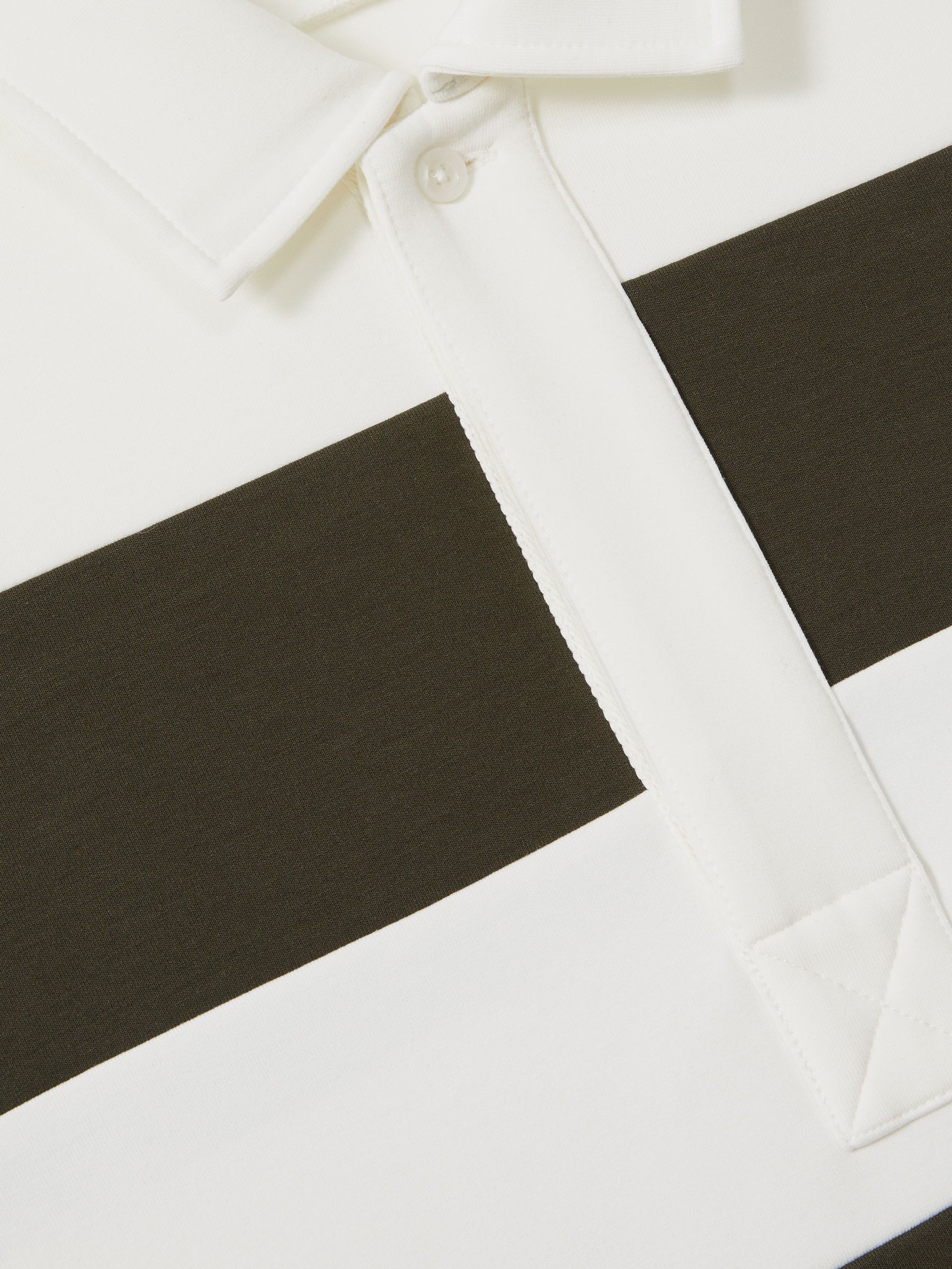 Rugby-Stripe Long-Sleeve T-Shirt in White/Dark Green - Image 6 of 6