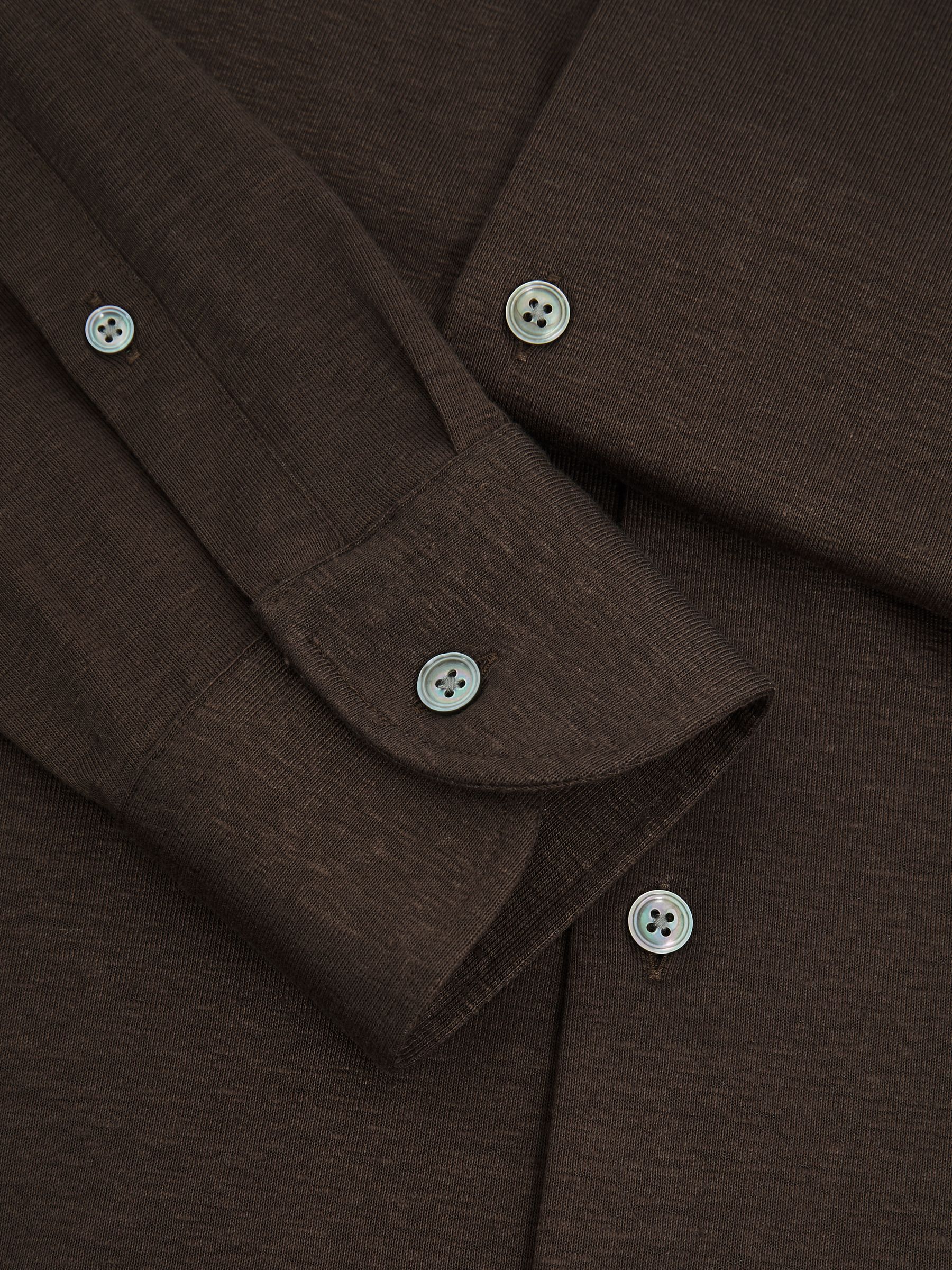 Atelier Linen-Blend-Jersey Shirt in Brown - Image 6 of 6
