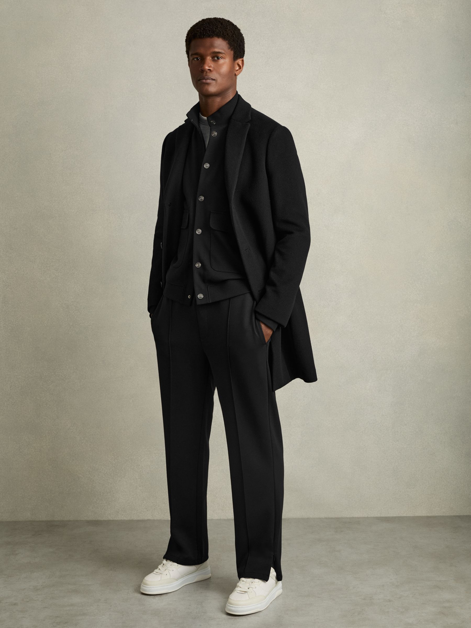 Interlock Funnel-Neck Jacket in Black - Image 3 of 6