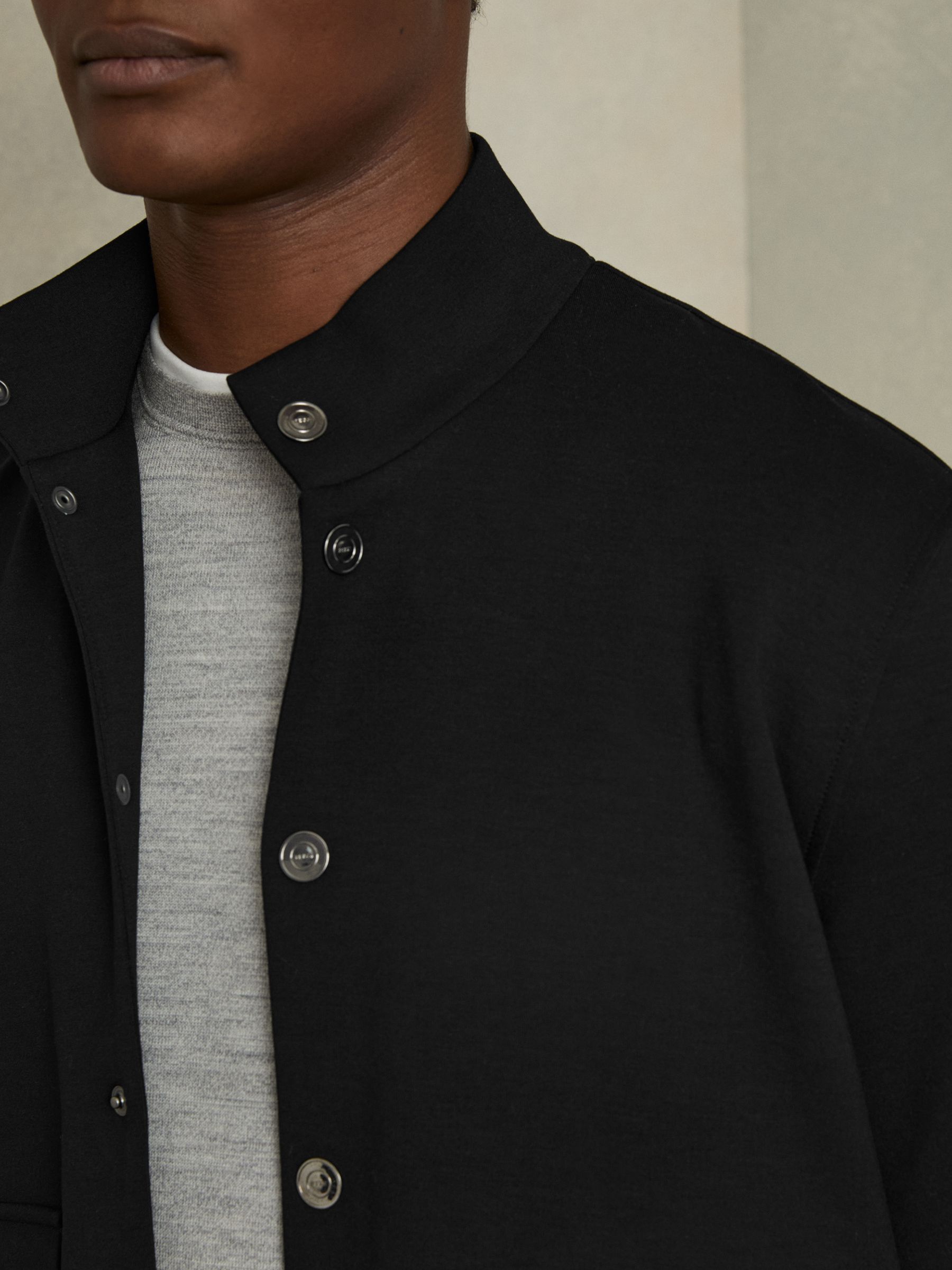 Interlock Funnel-Neck Jacket in Black - Image 4 of 6