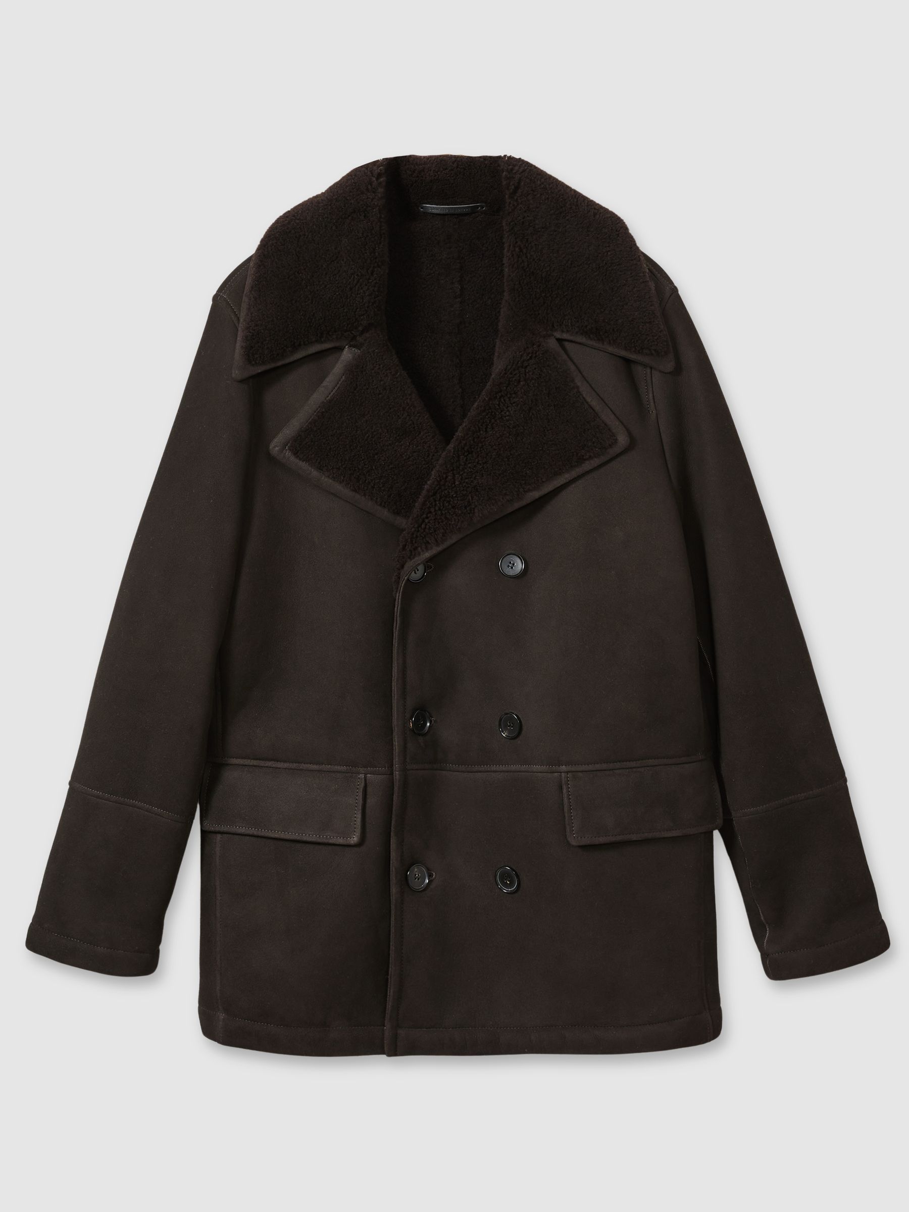 Atelier Suede Shearling Jacket in Brown - Image 2 of 6