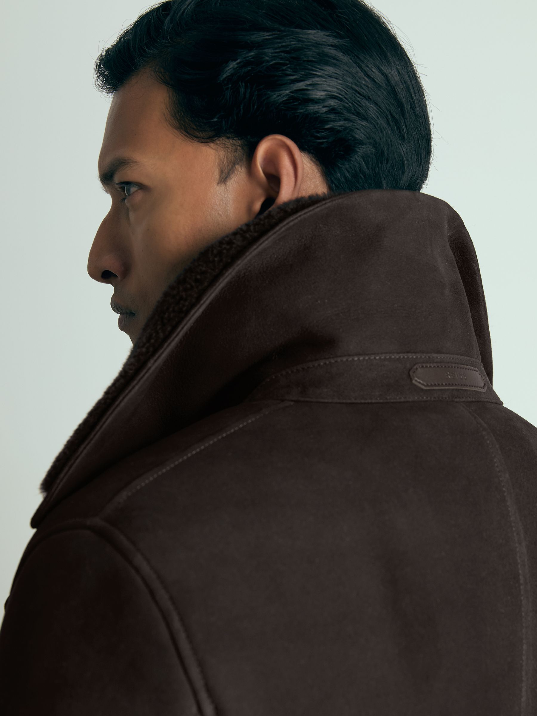 Atelier Suede Shearling Jacket in Brown - Image 5 of 6