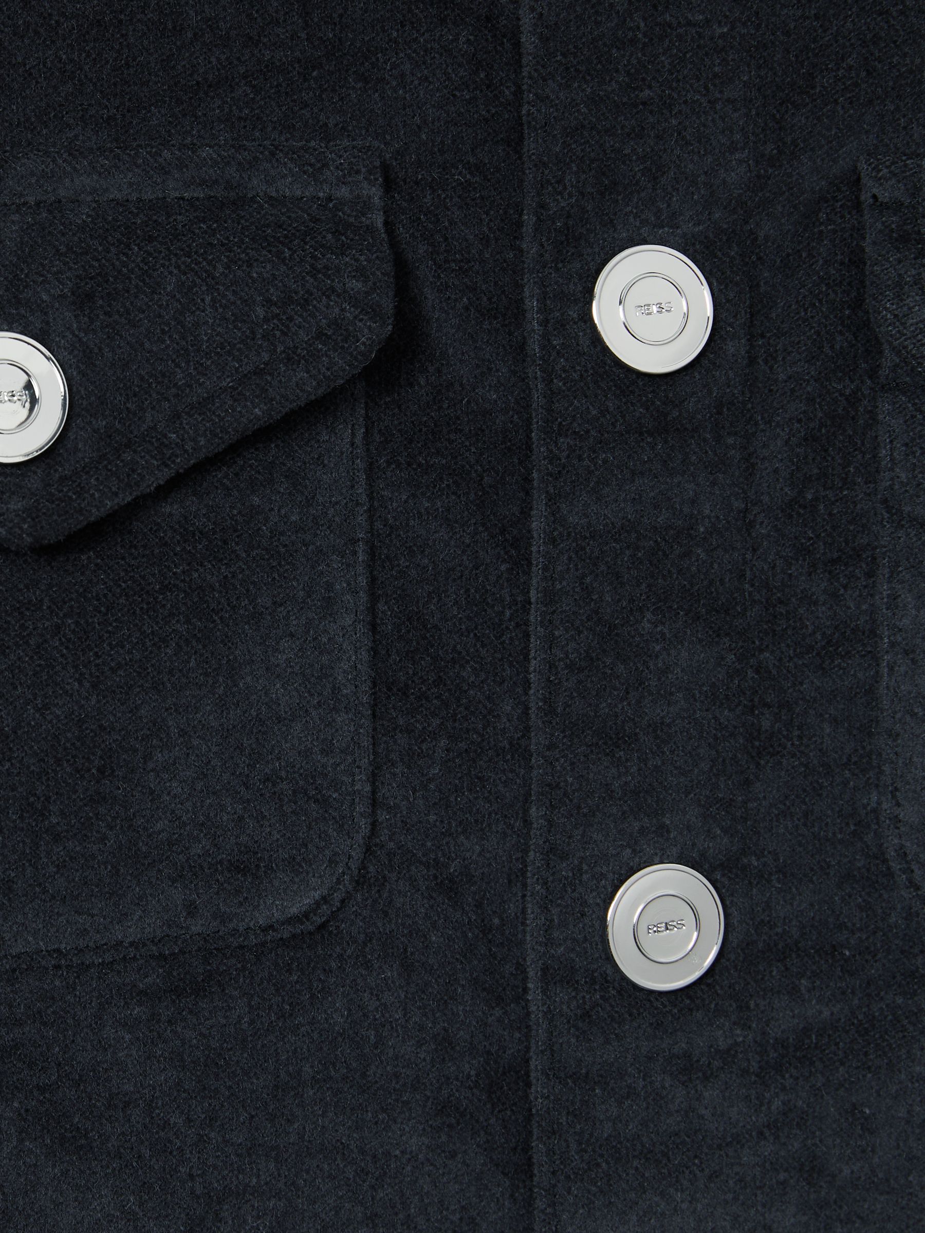 4-9 yrs Velvet Press-Stud Overshirt in Dark Grey - Image 4 of 4