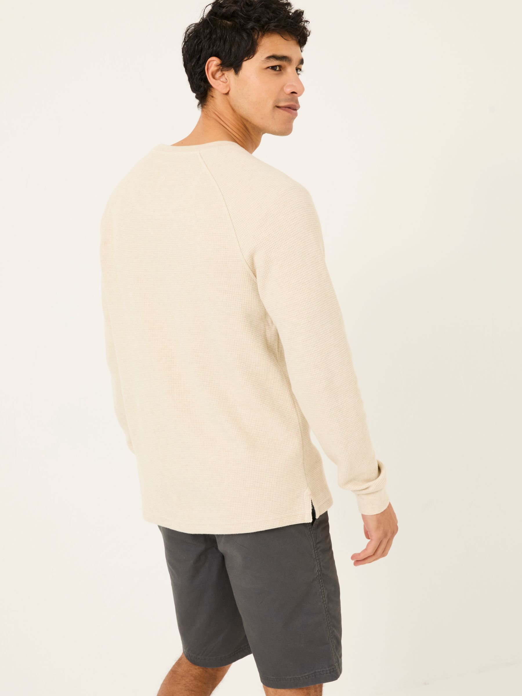 Natural Long-Sleeve Waffle Crew - Image 3 of 7