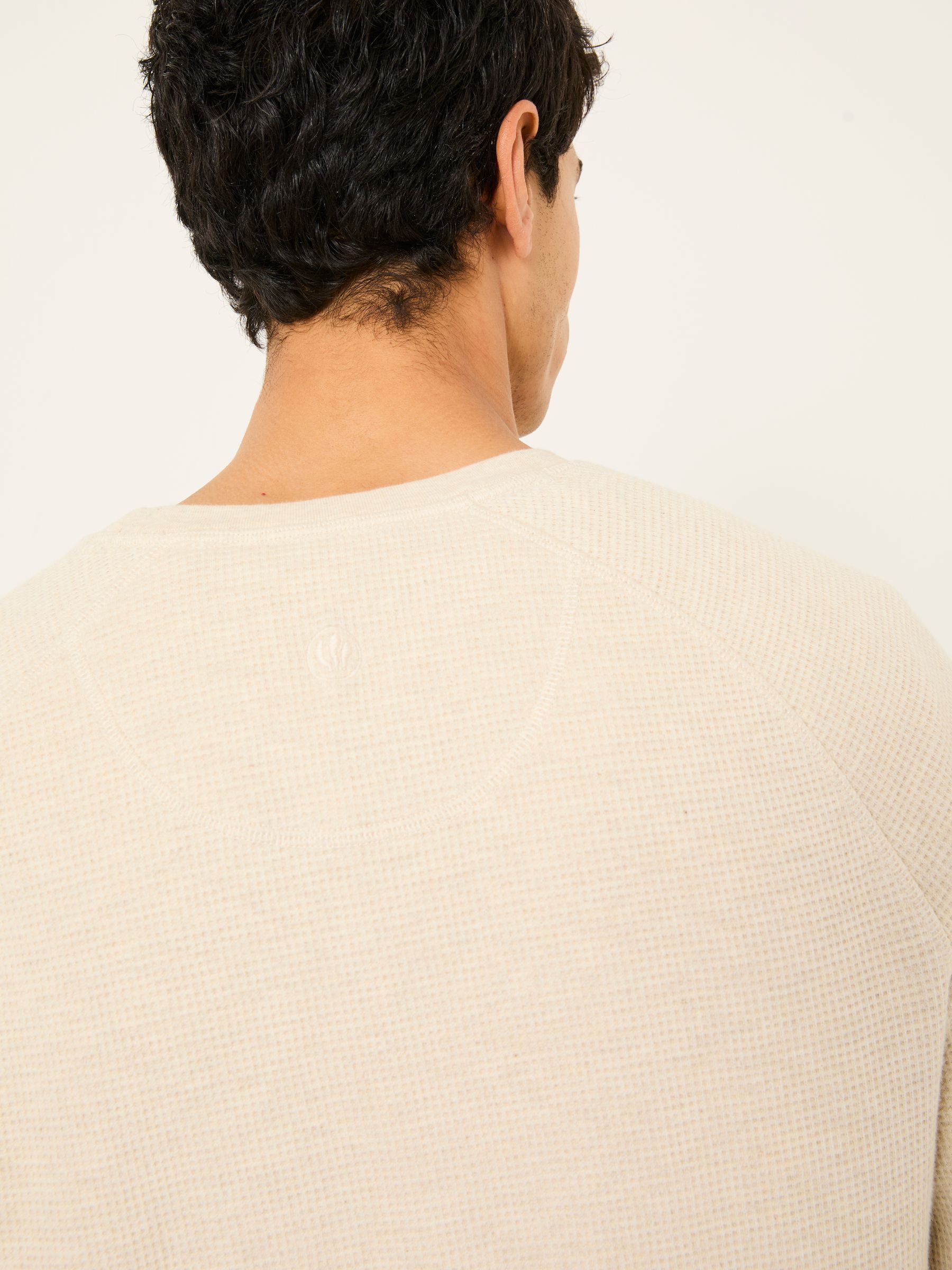 Natural Long-Sleeve Waffle Crew - Image 5 of 7