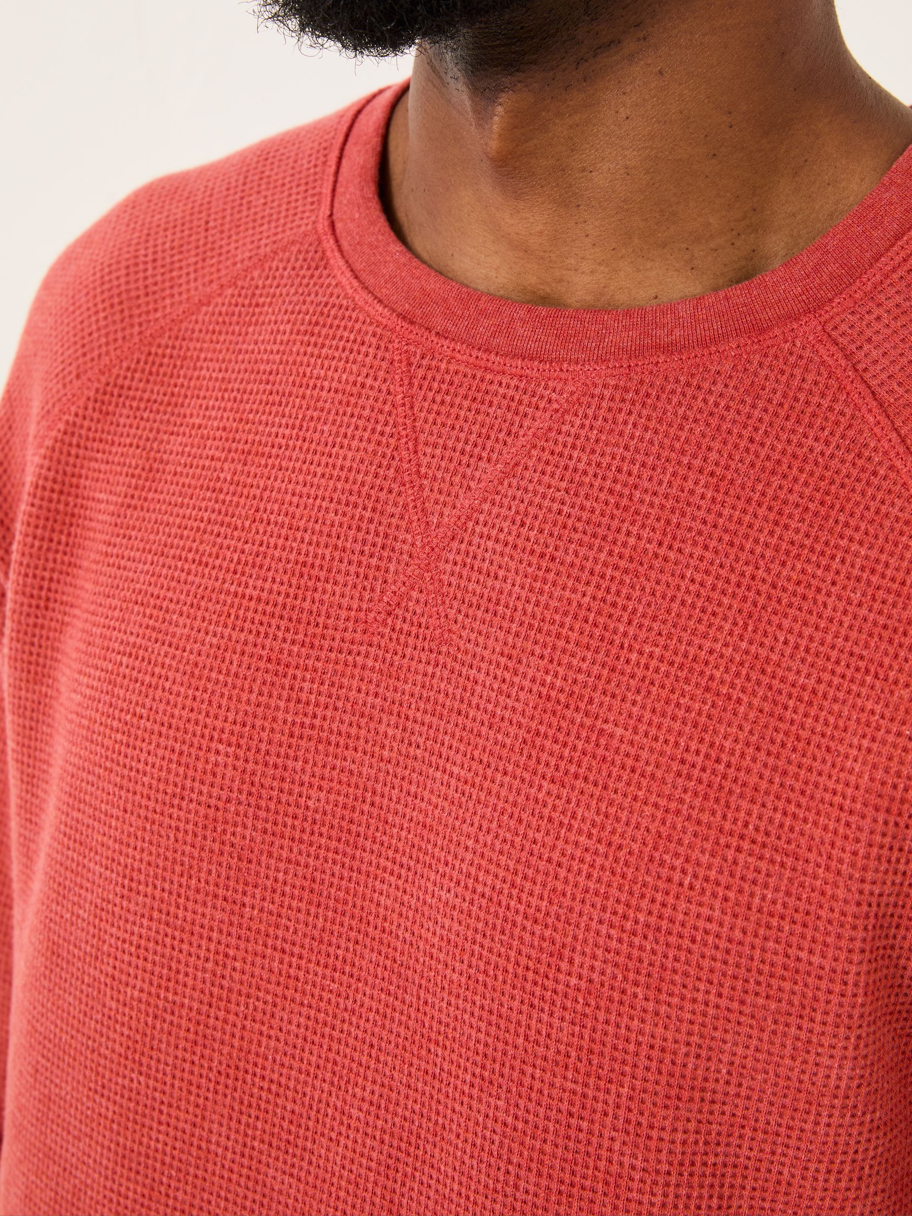 Vintage Red Long-Sleeve Waffle Crew - Image 5 of 8