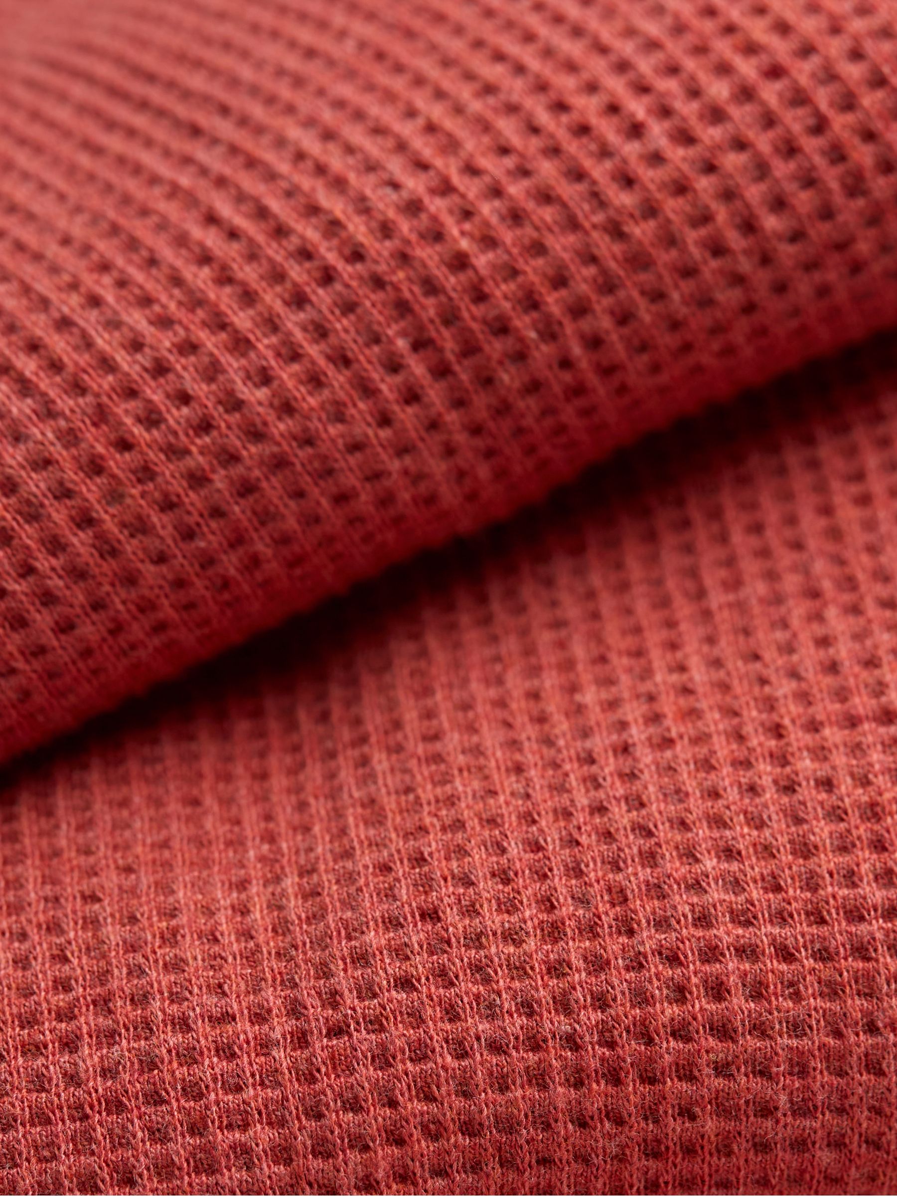 Vintage Red Long-Sleeve Waffle Crew - Image 8 of 8