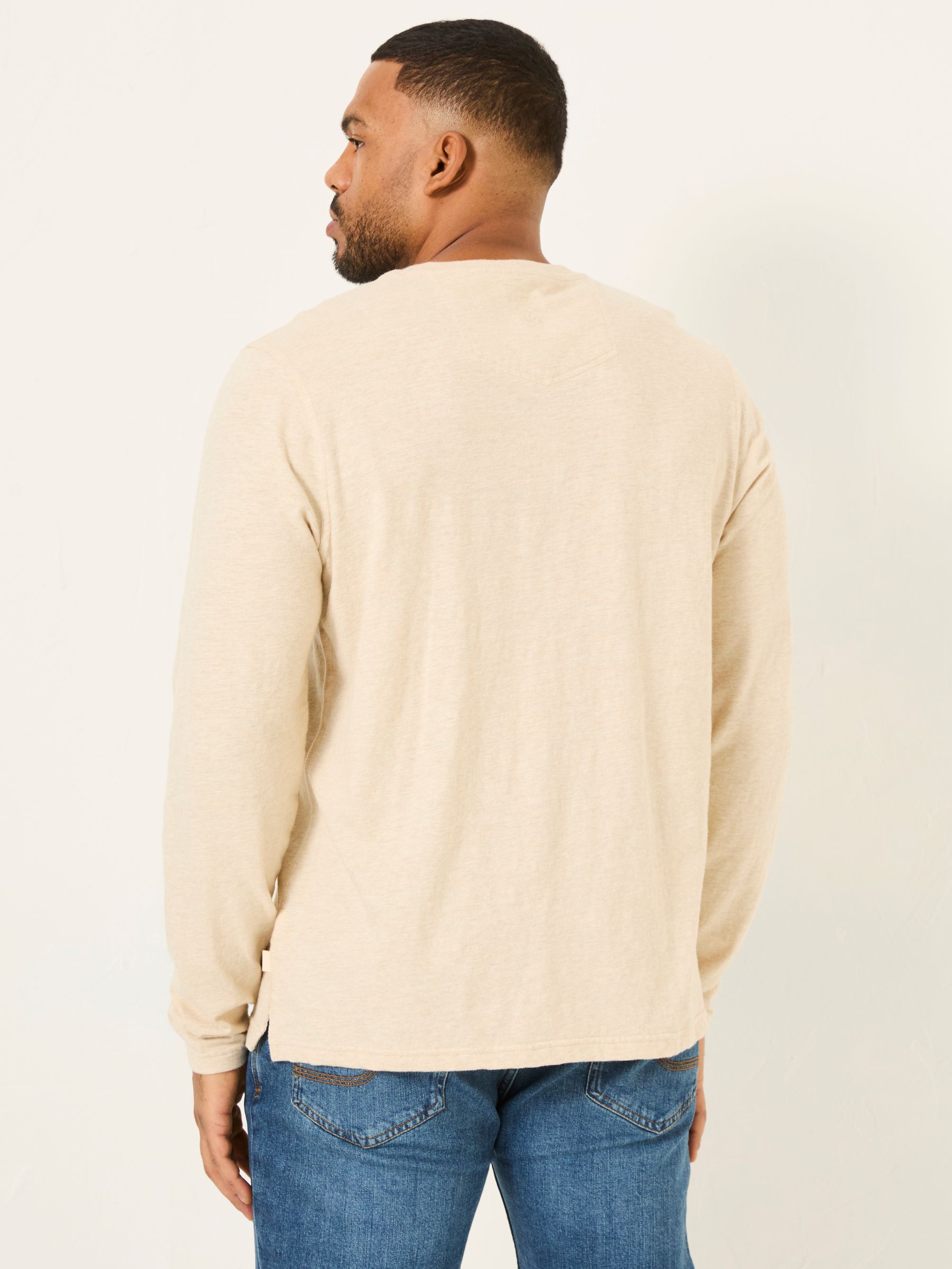 Woodside Natural Long Sleeve Slub Henley - Image 6 of 8
