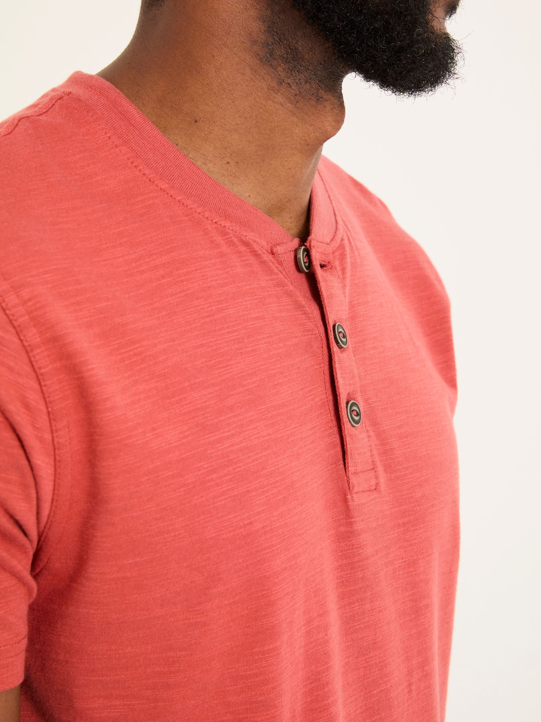 Vintage Red Woodside Slub Henley - Image 4 of 5