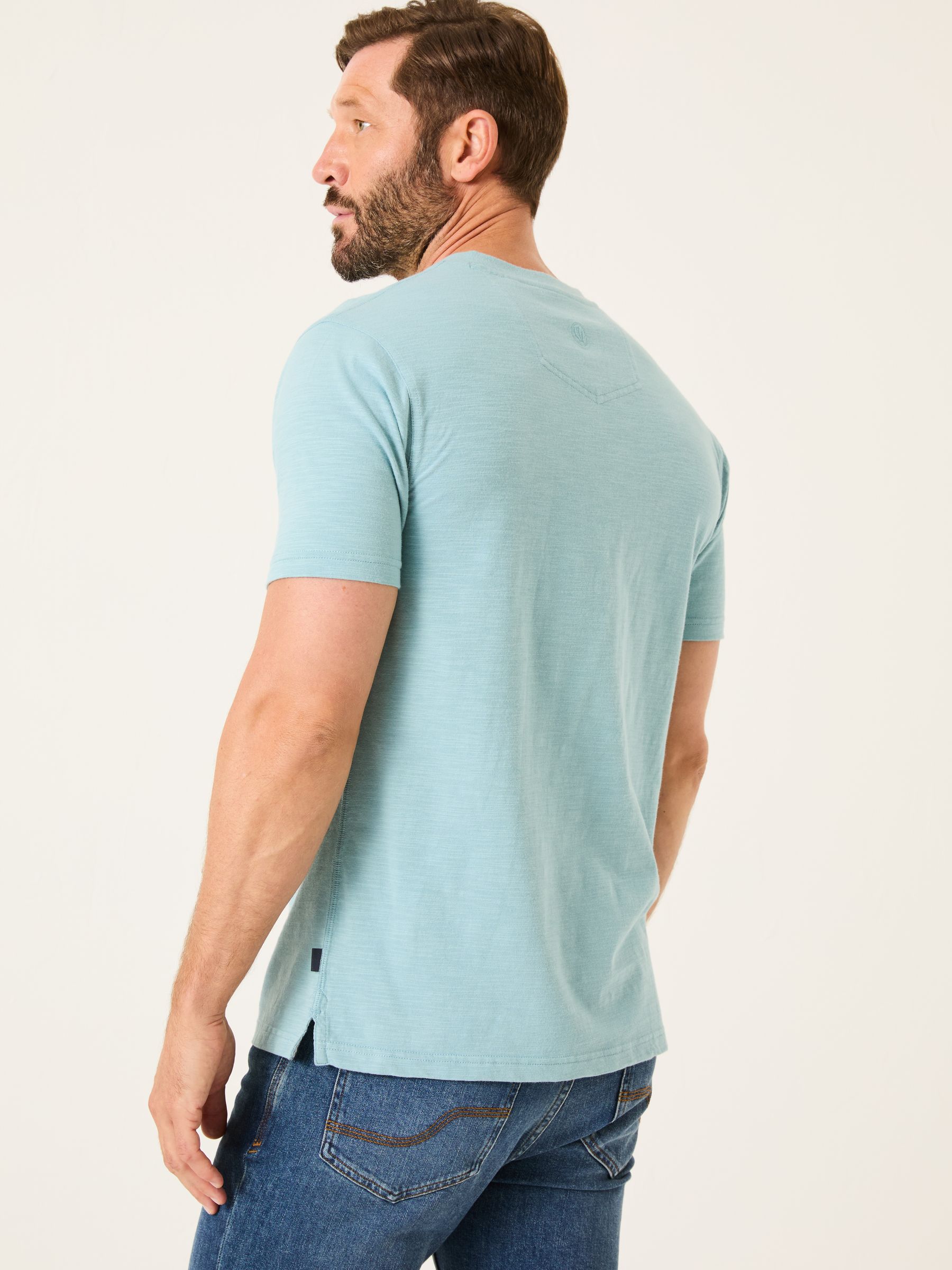 Woodside Light Blue Slub Henley T-Shirt - Image 2 of 5