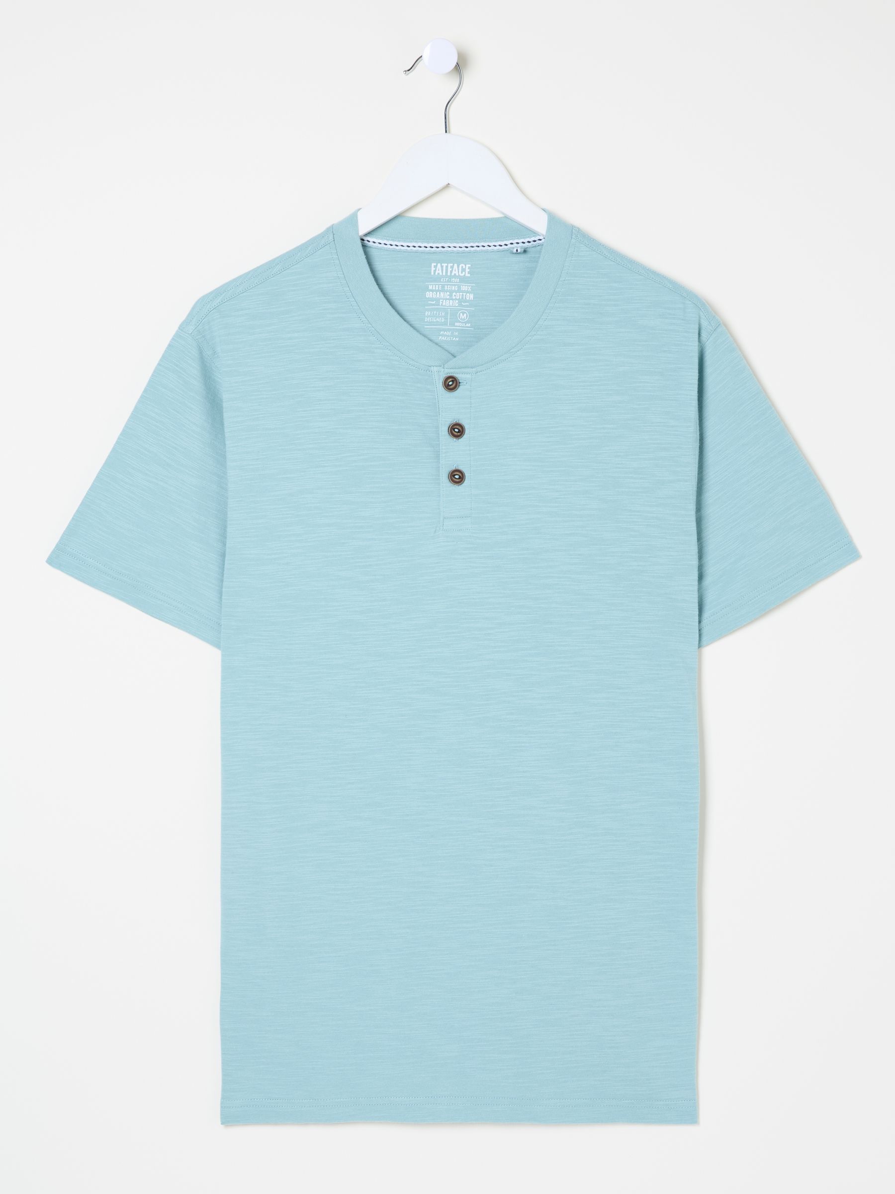 Woodside Light Blue Slub Henley T-Shirt - Image 5 of 5