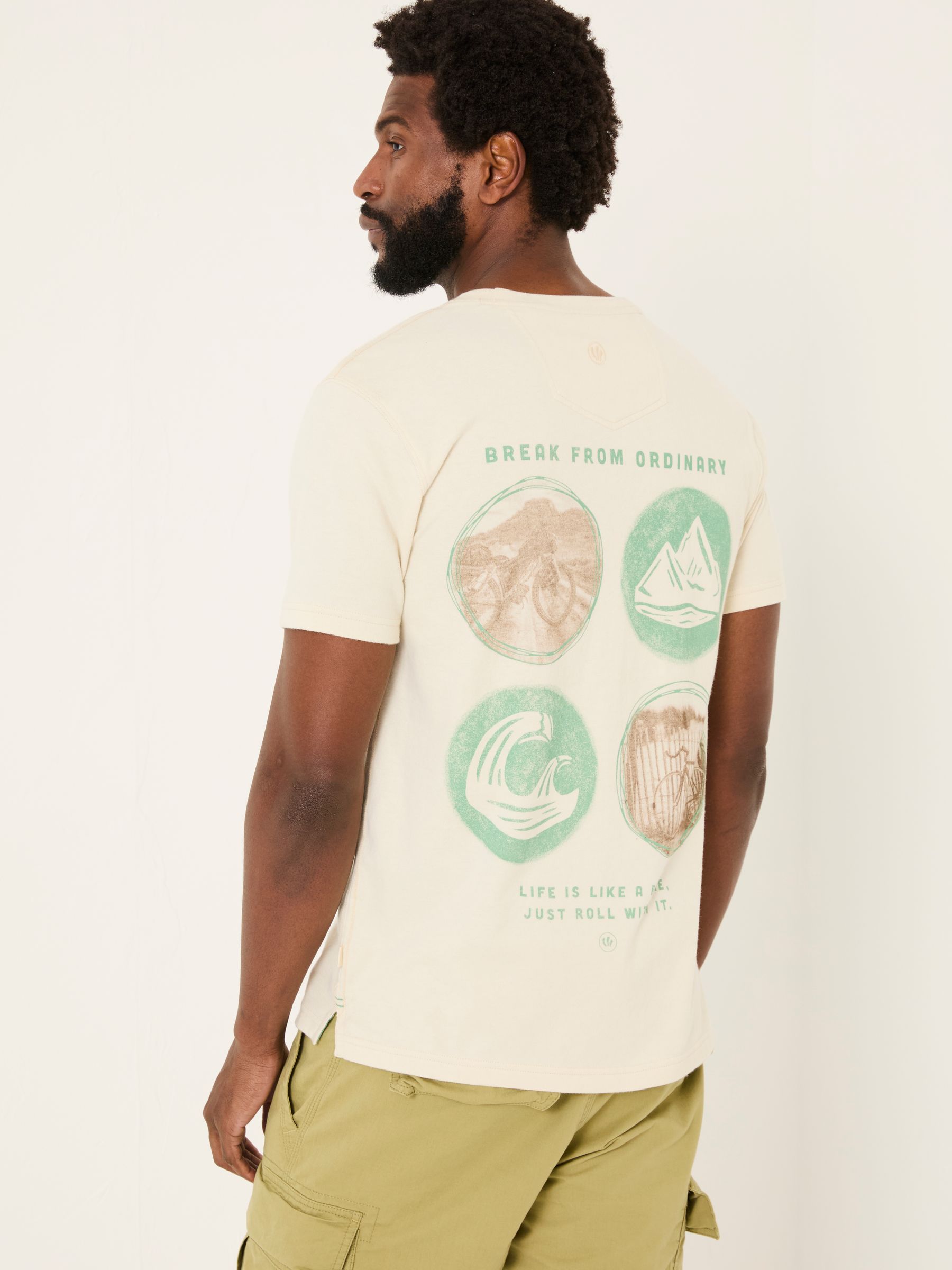 Natural Just Roll With It 100% Cotton Short Sleeve Graphic T-Shirt - Image 2 of 7