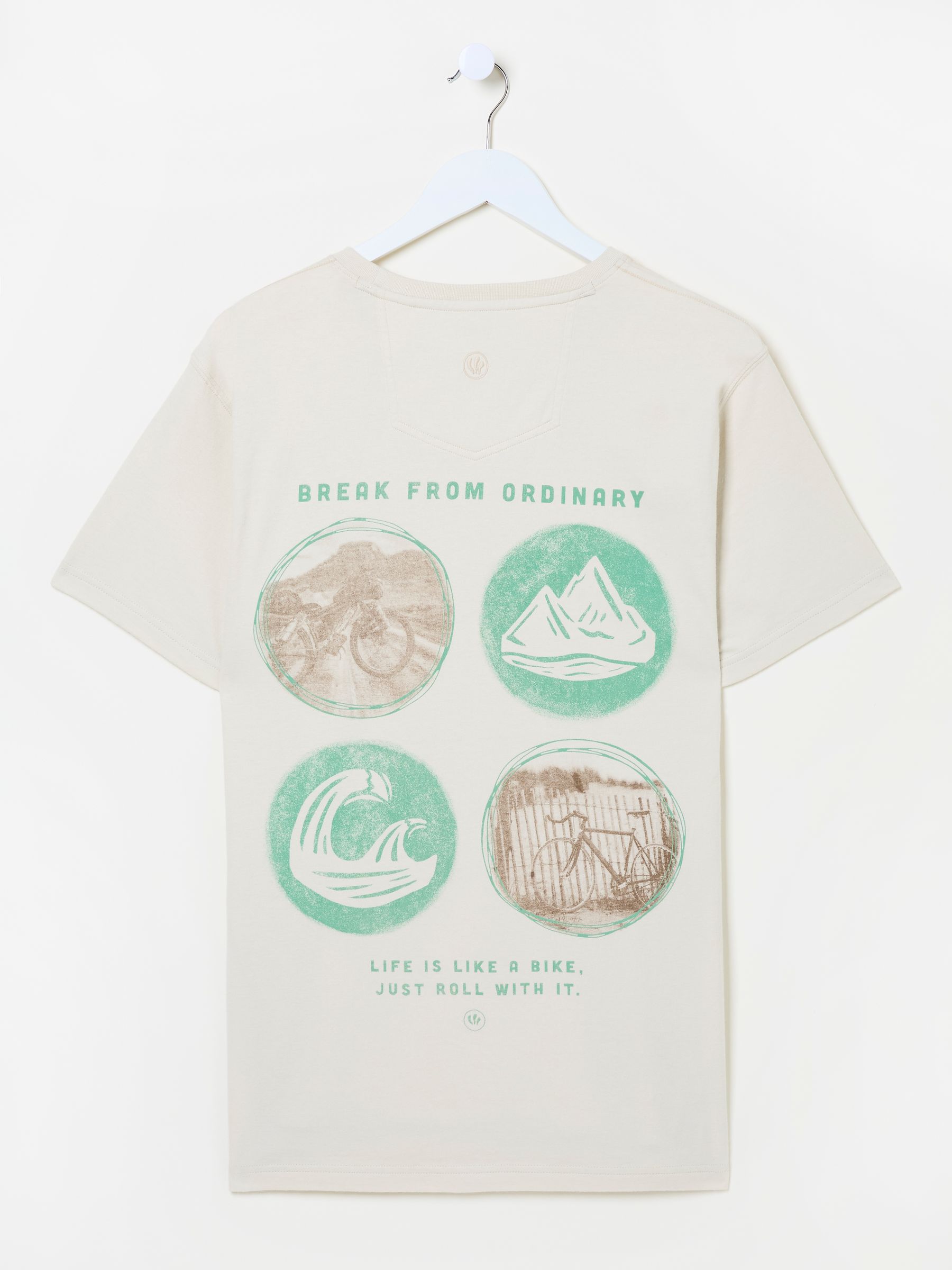 Natural Just Roll With It 100% Cotton Short Sleeve Graphic T-Shirt - Image 6 of 7