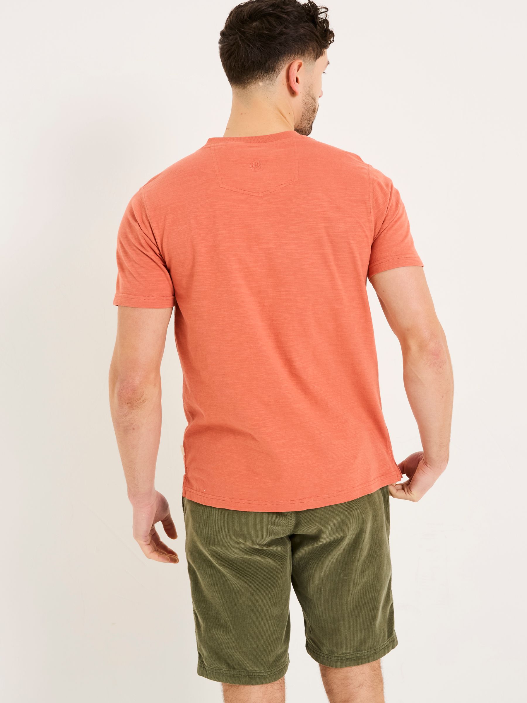 Woodside Orange Slub Henley T-Shirt - Image 2 of 5