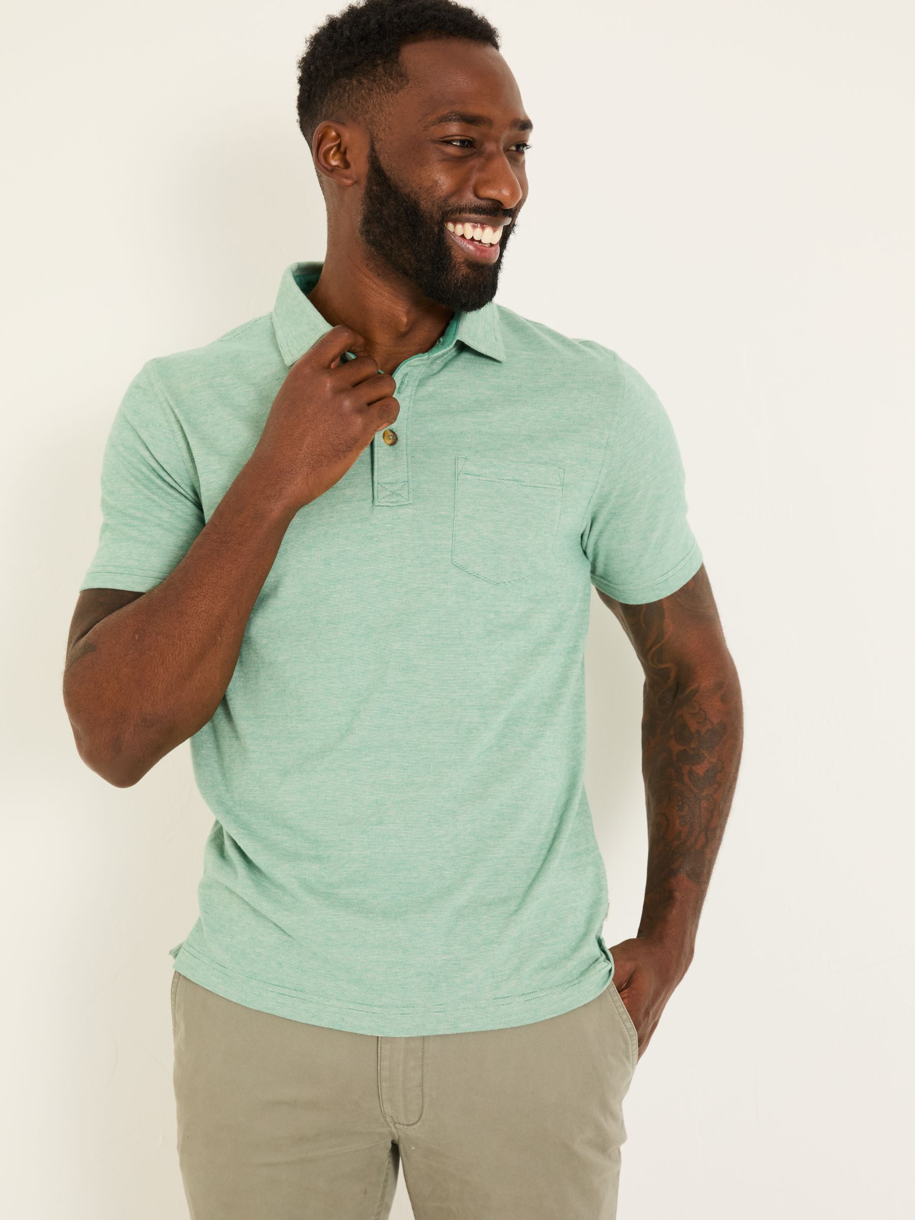 Elm Light Teal Polo Shirt | FatFace USA
