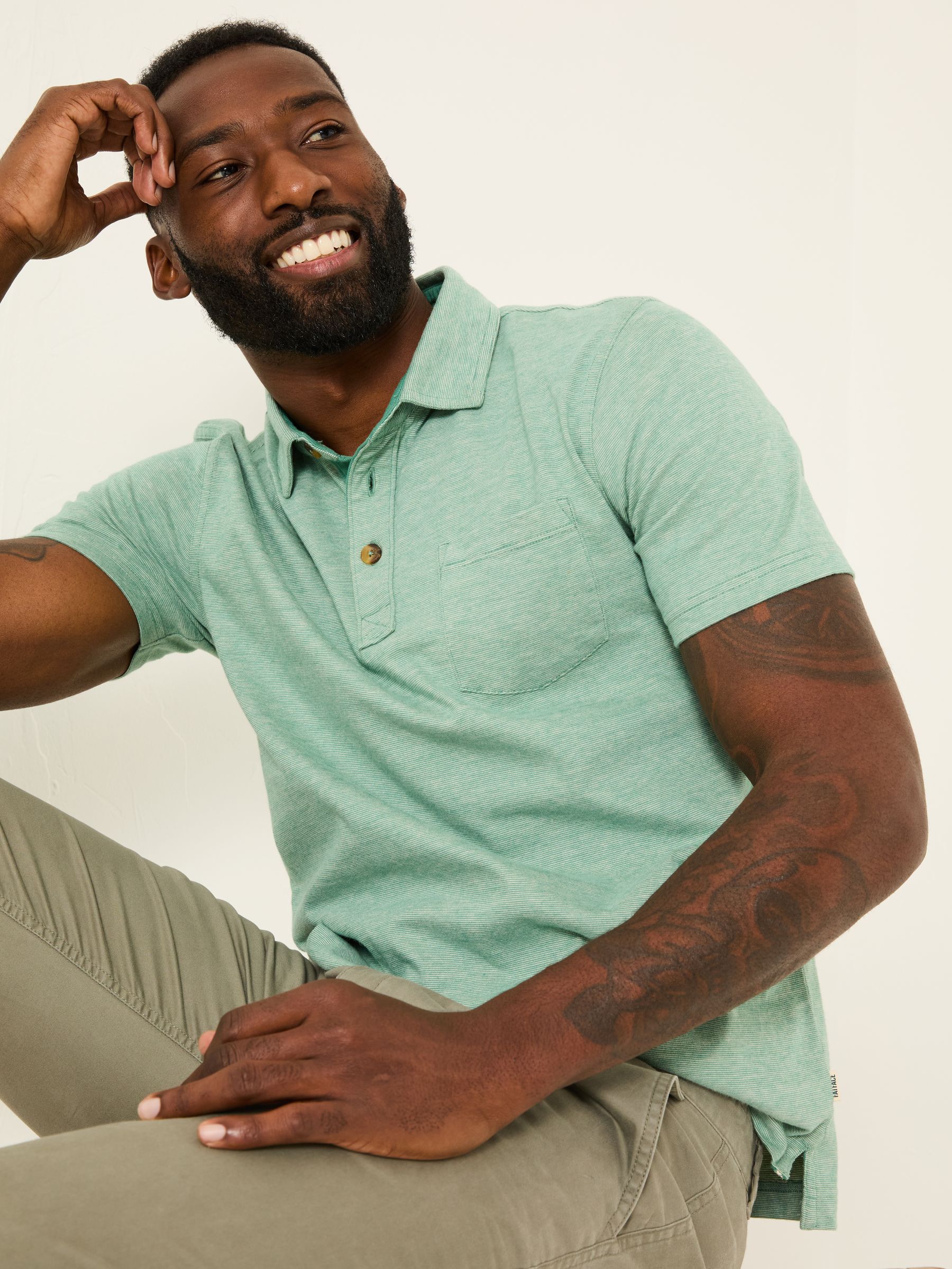 Elm Light Teal Polo Shirt | FatFace USA