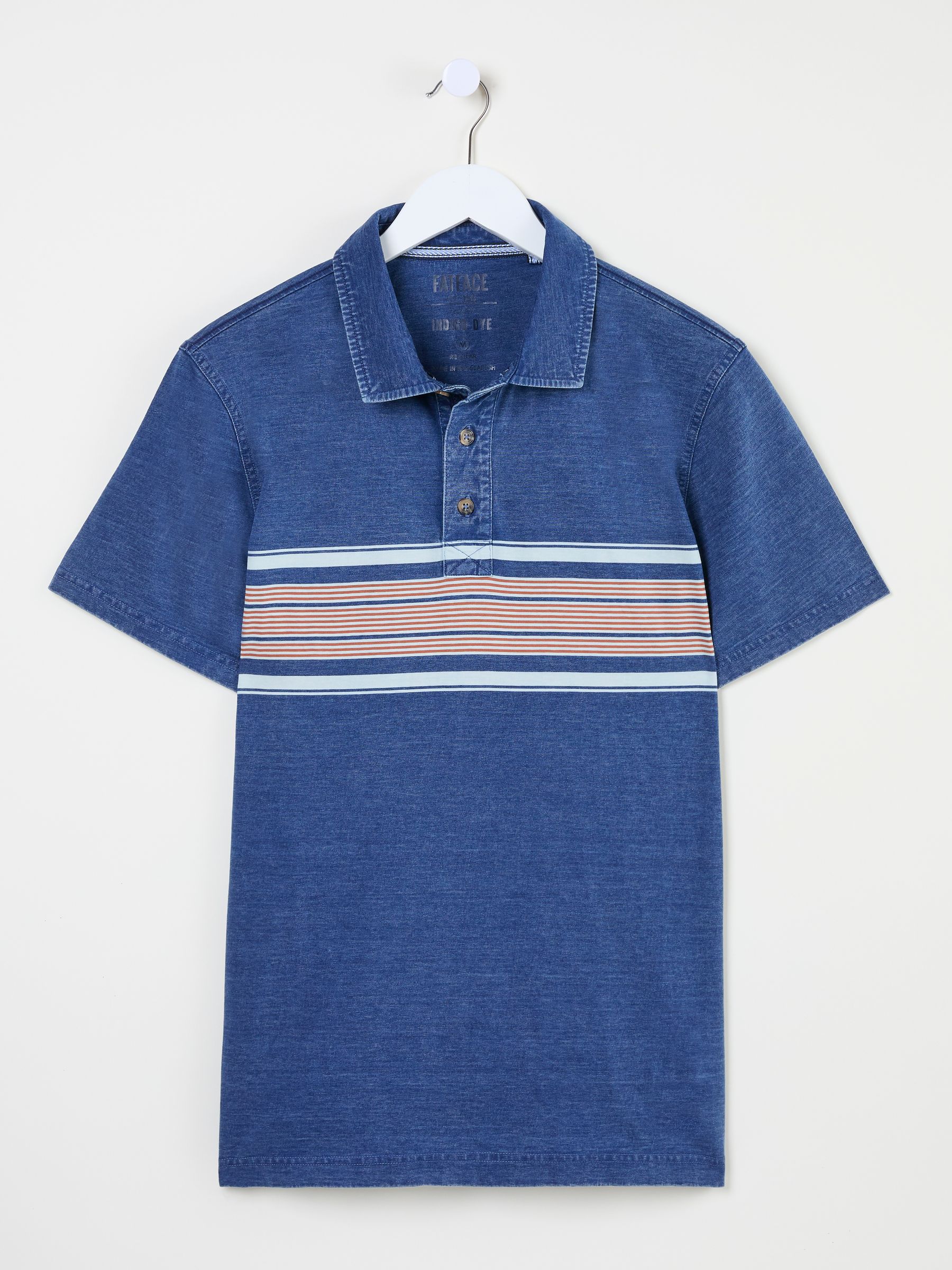 Indigo Blue Indigo Chest Stripe Polo Shirt - Image 5 of 5
