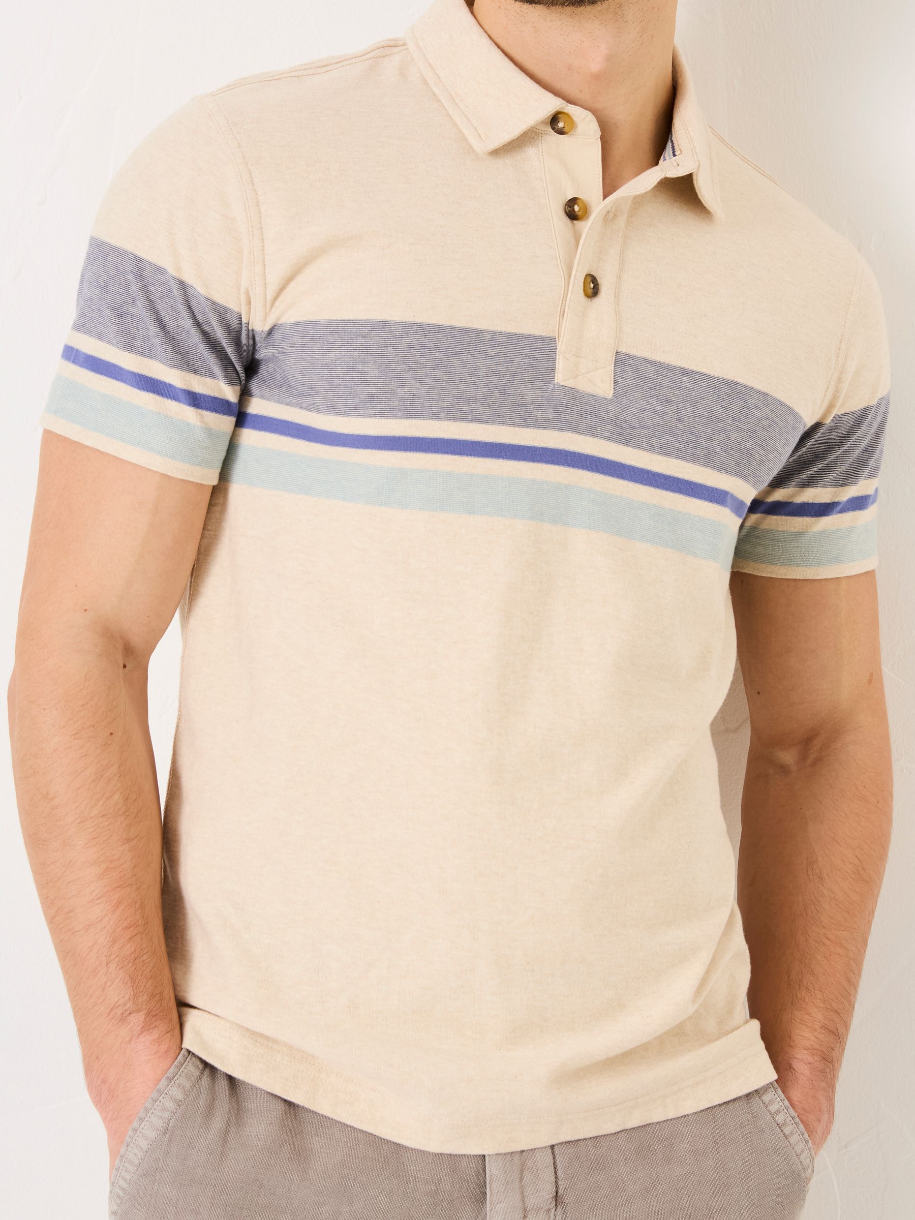 Natural Short Sleeve Chest Stripe Polo - Image 4 of 7