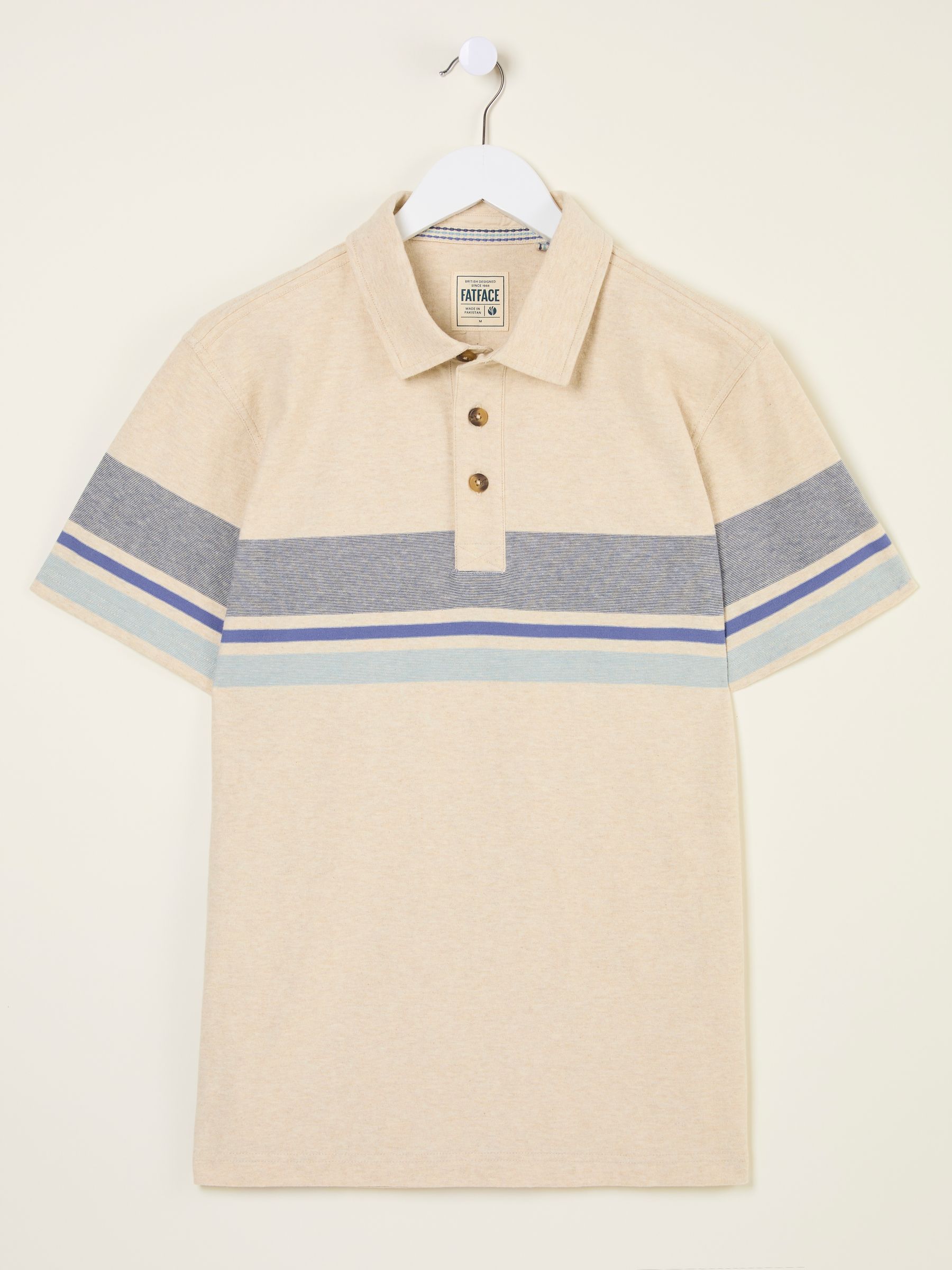 Natural Short Sleeve Chest Stripe Polo - Image 7 of 7