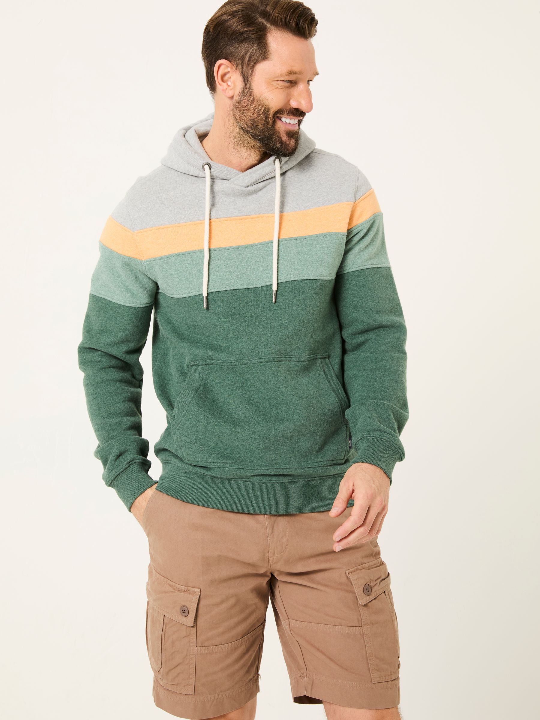 Brooke Green Cut and Sew Over Head Hoody - Image 1 of 6