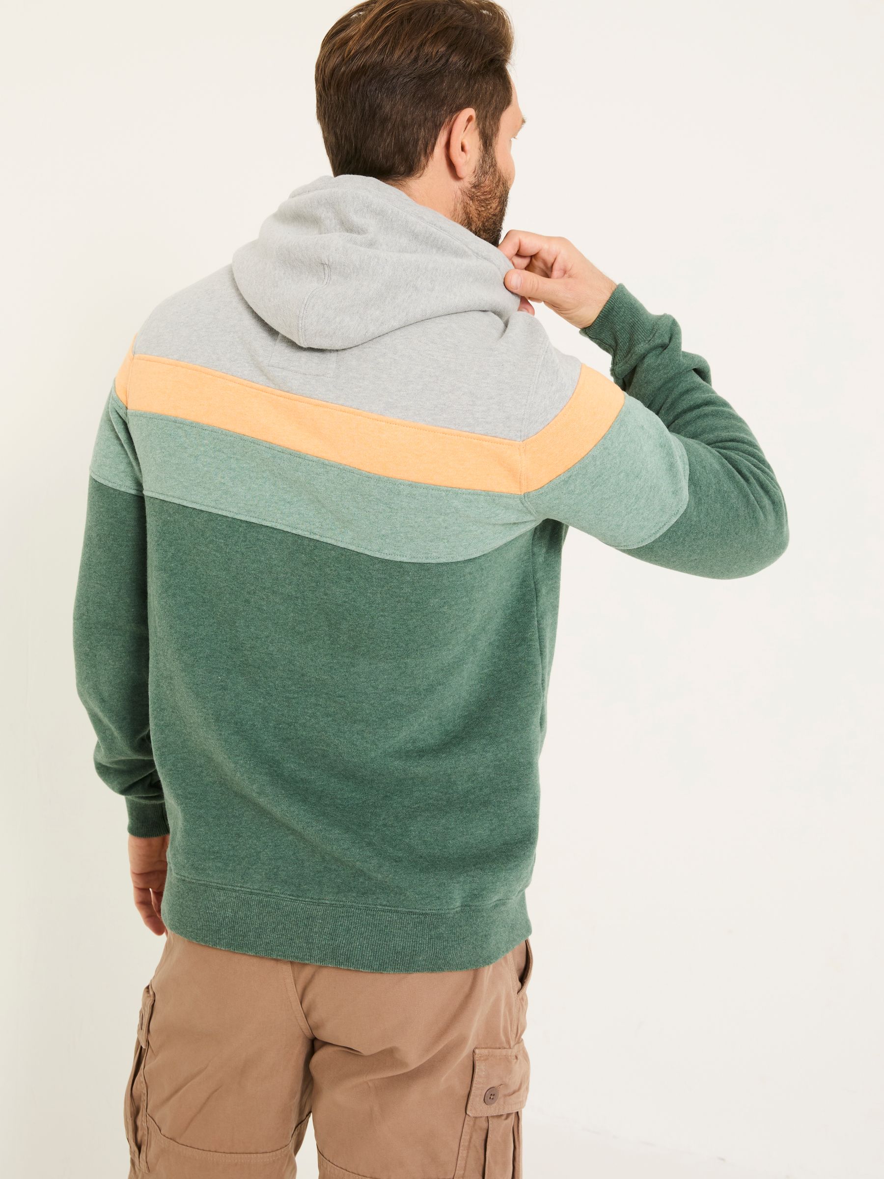 Brooke Green Cut and Sew Over Head Hoody - Image 2 of 6