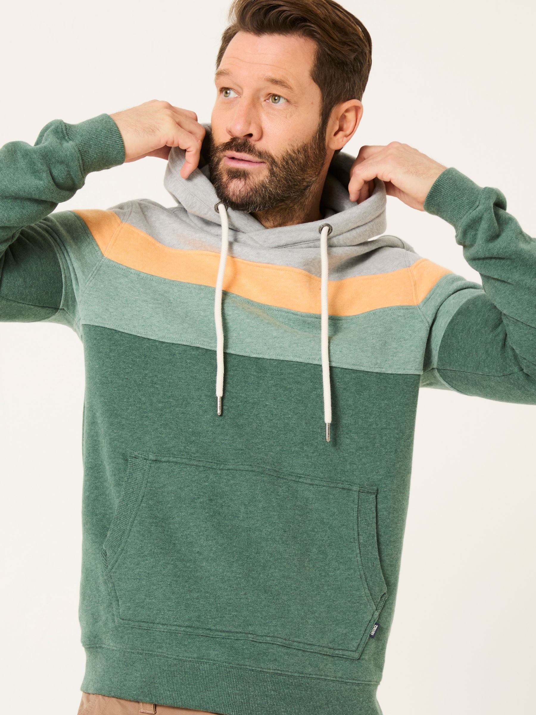 Brooke Green Cut and Sew Over Head Hoody - Image 3 of 6