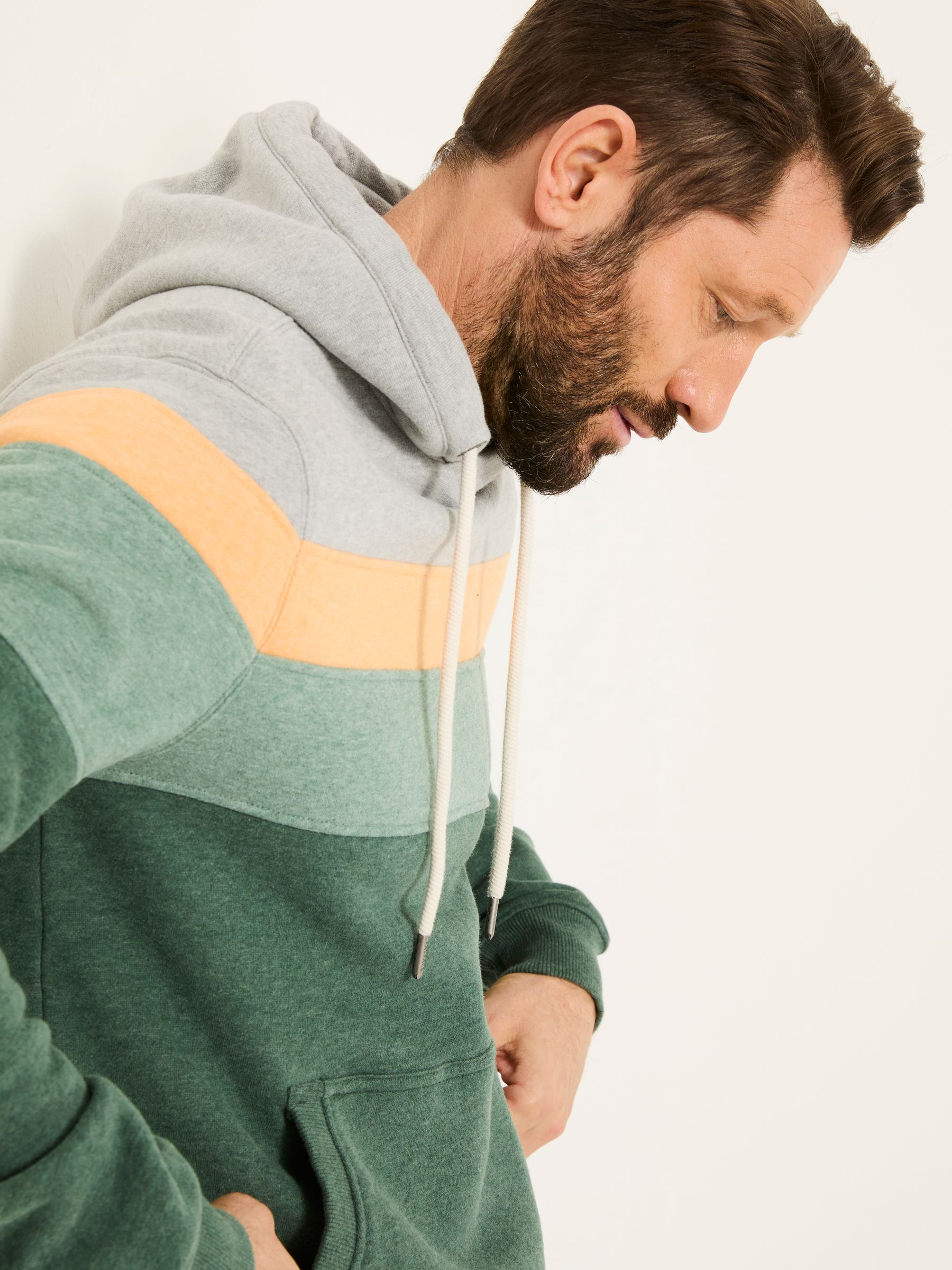 Brooke Green Cut and Sew Over Head Hoody - Image 4 of 6