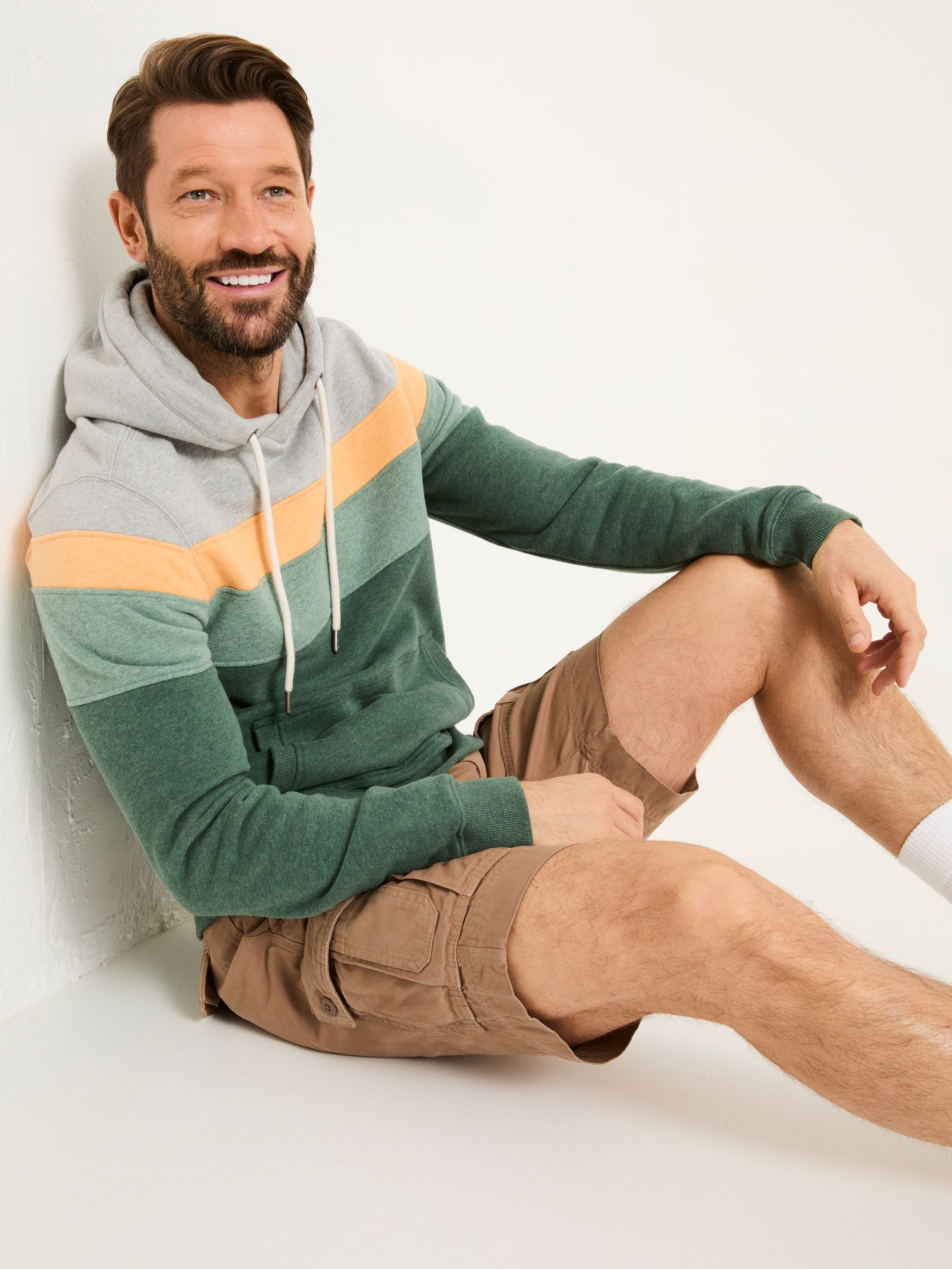 Brooke Green Cut and Sew Over Head Hoody - Image 5 of 6