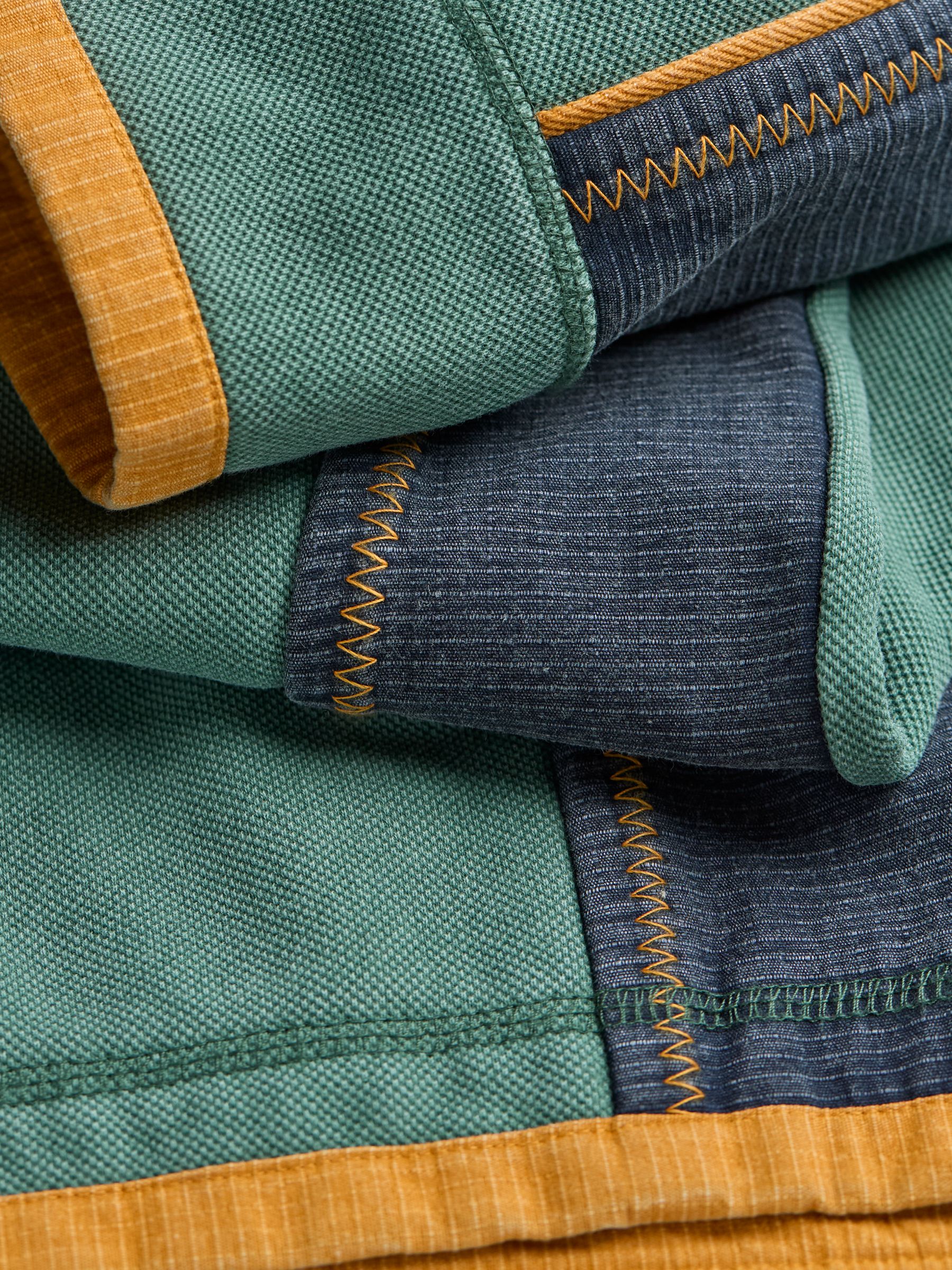 Light Teal 100% Cotton Airlie Panel Quarter Zip Sweat Top - Image 8 of 8