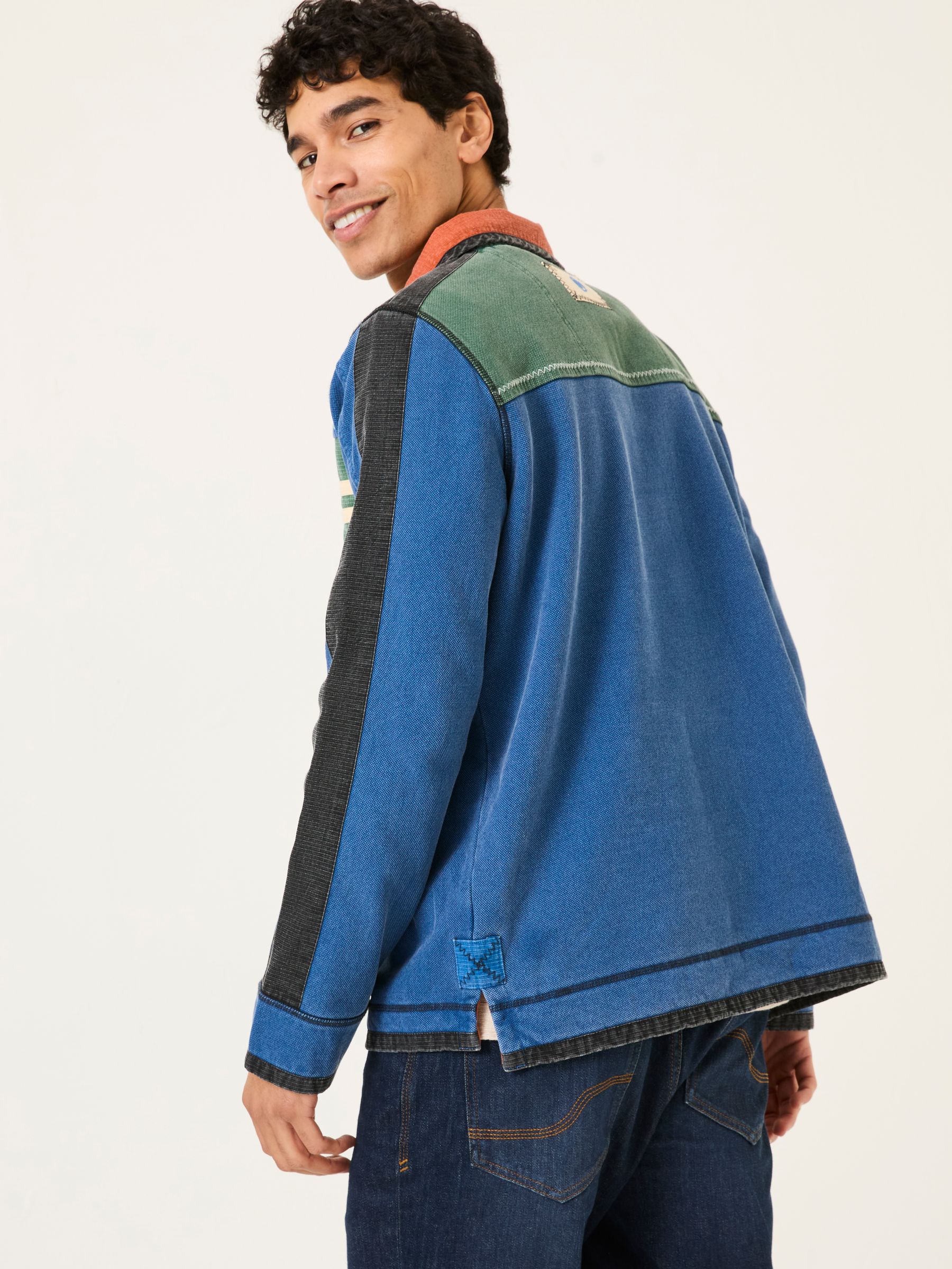 Blue Denim 100% Cotton Airlie Panel Sweat Top - Image 2 of 8