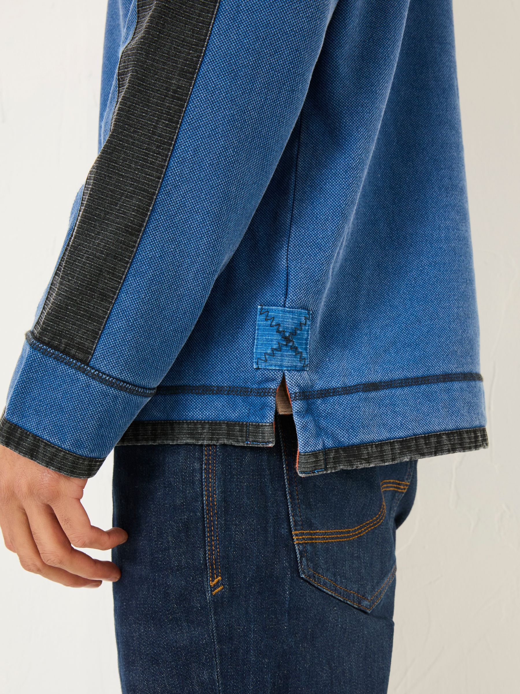 Blue Denim 100% Cotton Airlie Panel Sweat Top - Image 6 of 8