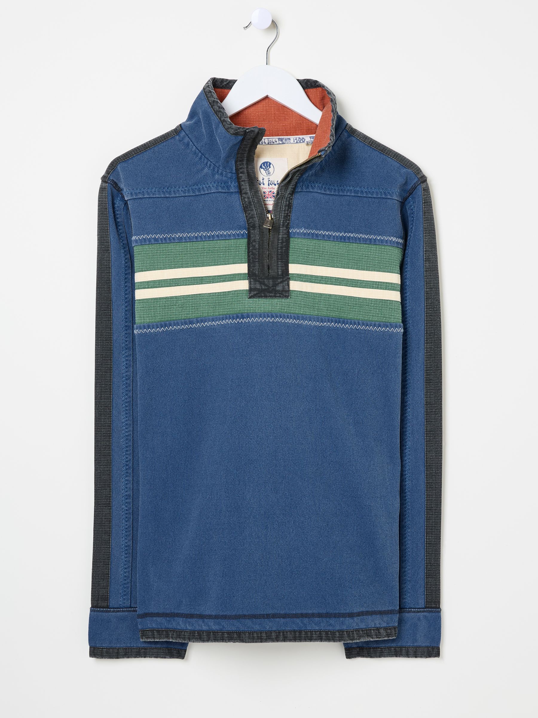 Blue Denim 100% Cotton Airlie Panel Sweat Top - Image 7 of 8
