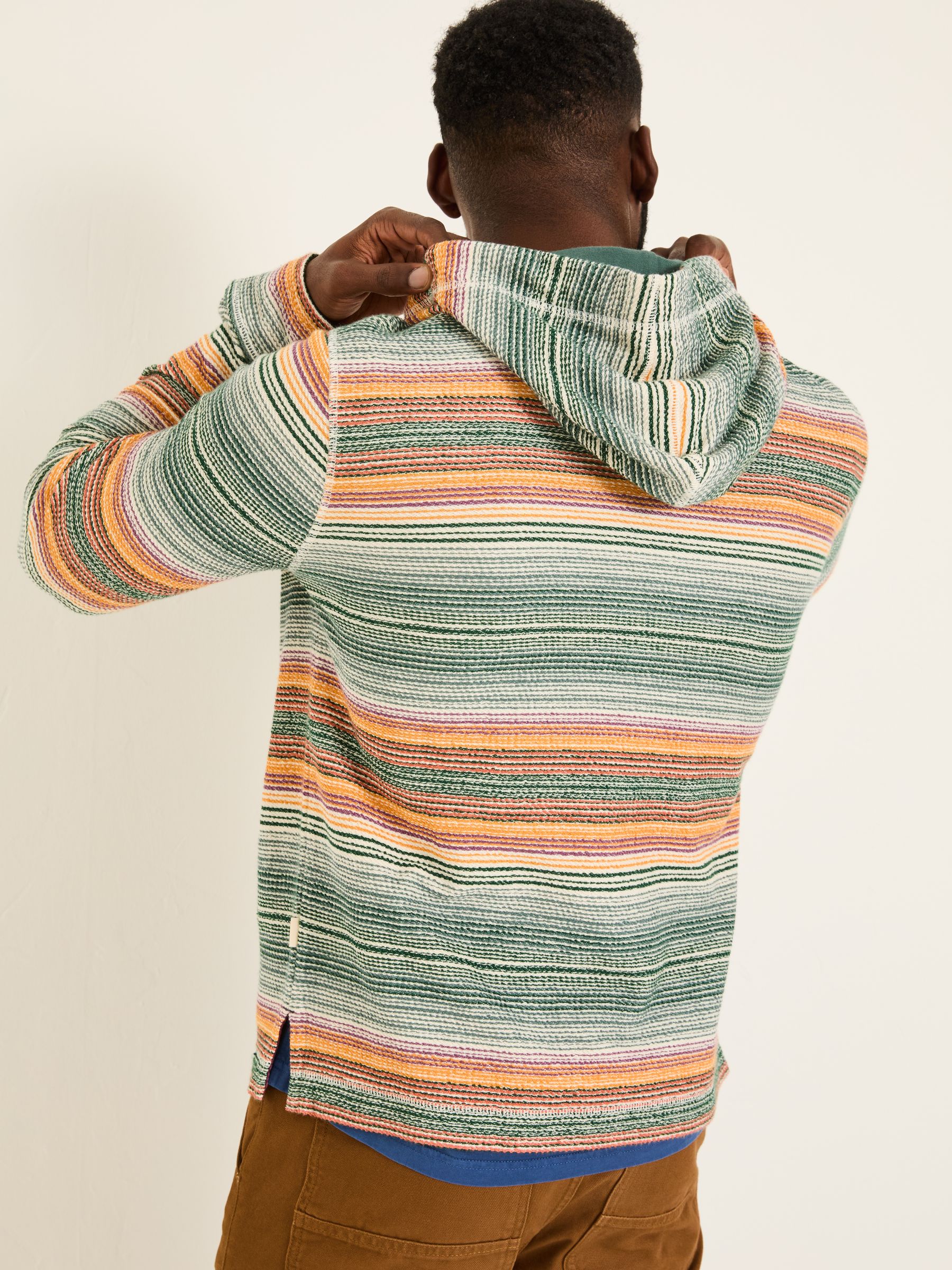 Green Trescowe Stripe Over Head Hoody - Image 3 of 9