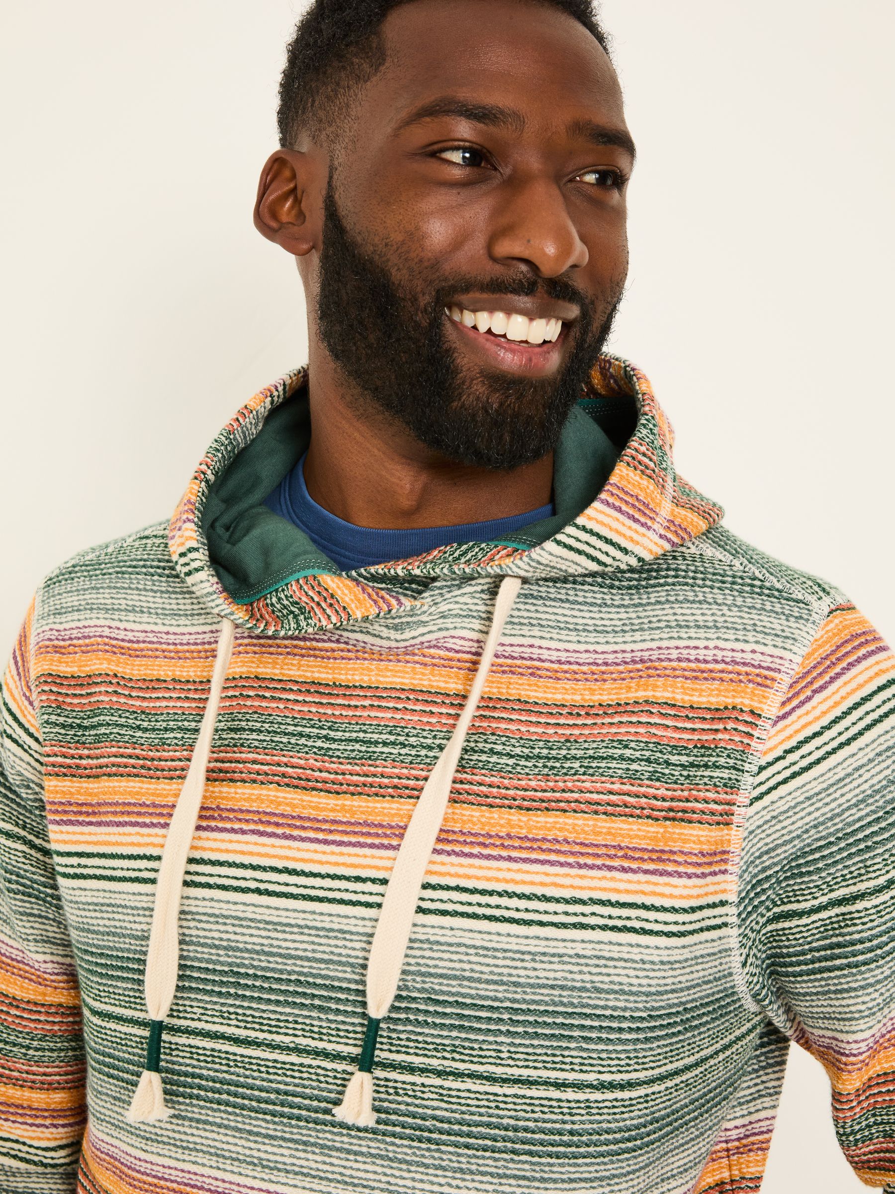 Green Trescowe Stripe Over Head Hoody - Image 5 of 9