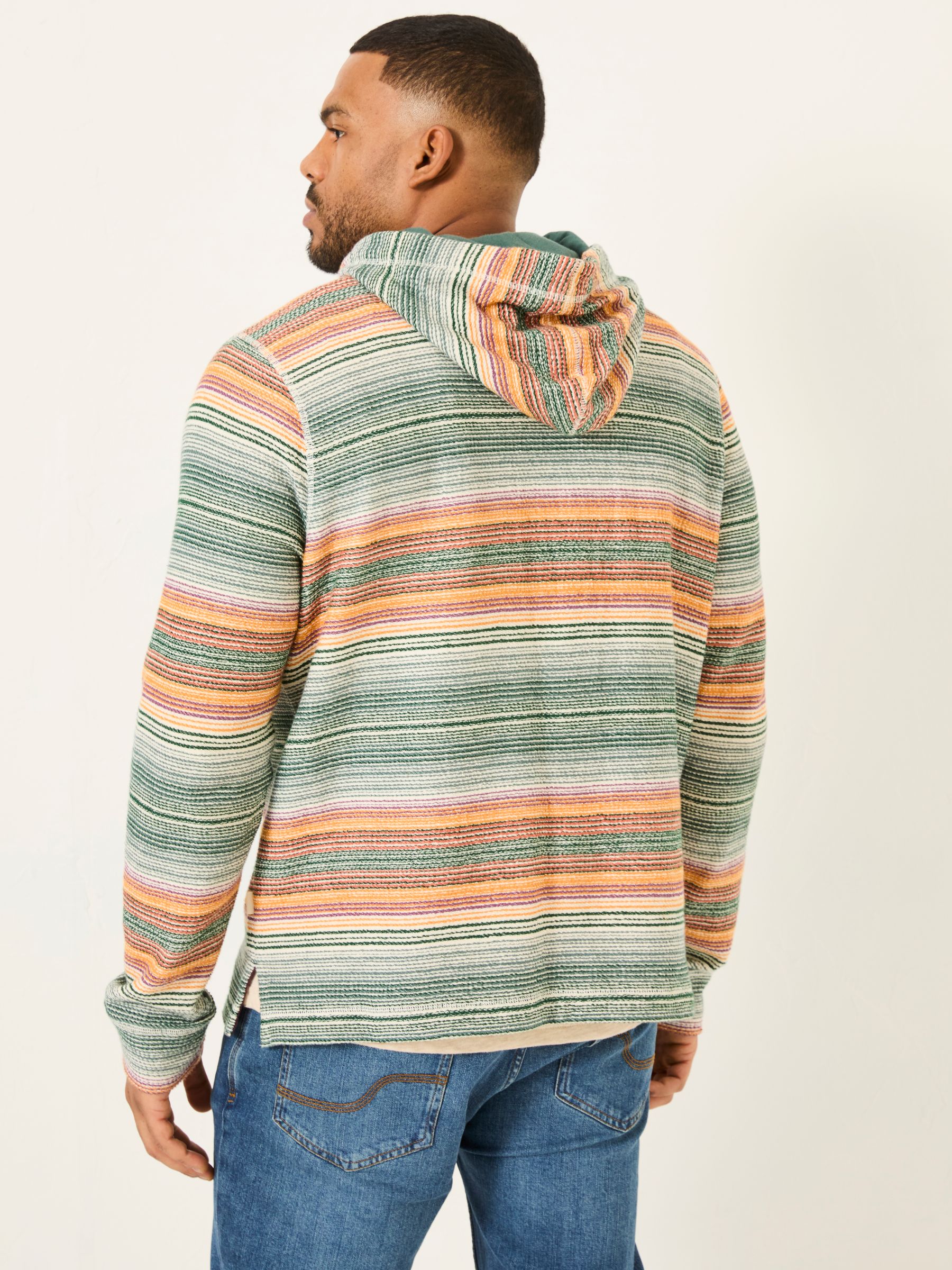 Green Trescowe Stripe Over Head Hoody - Image 7 of 9