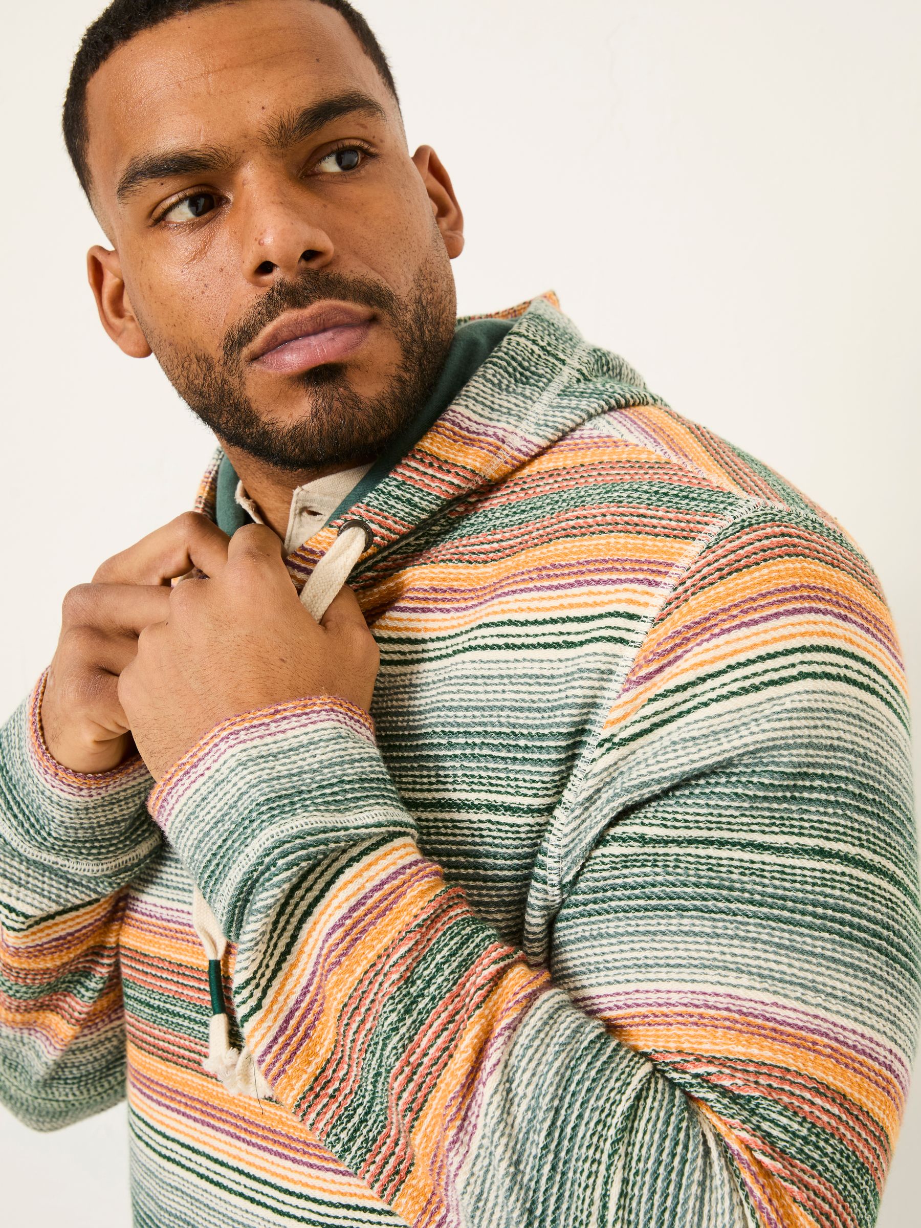 Green Trescowe Stripe Over Head Hoody - Image 8 of 9