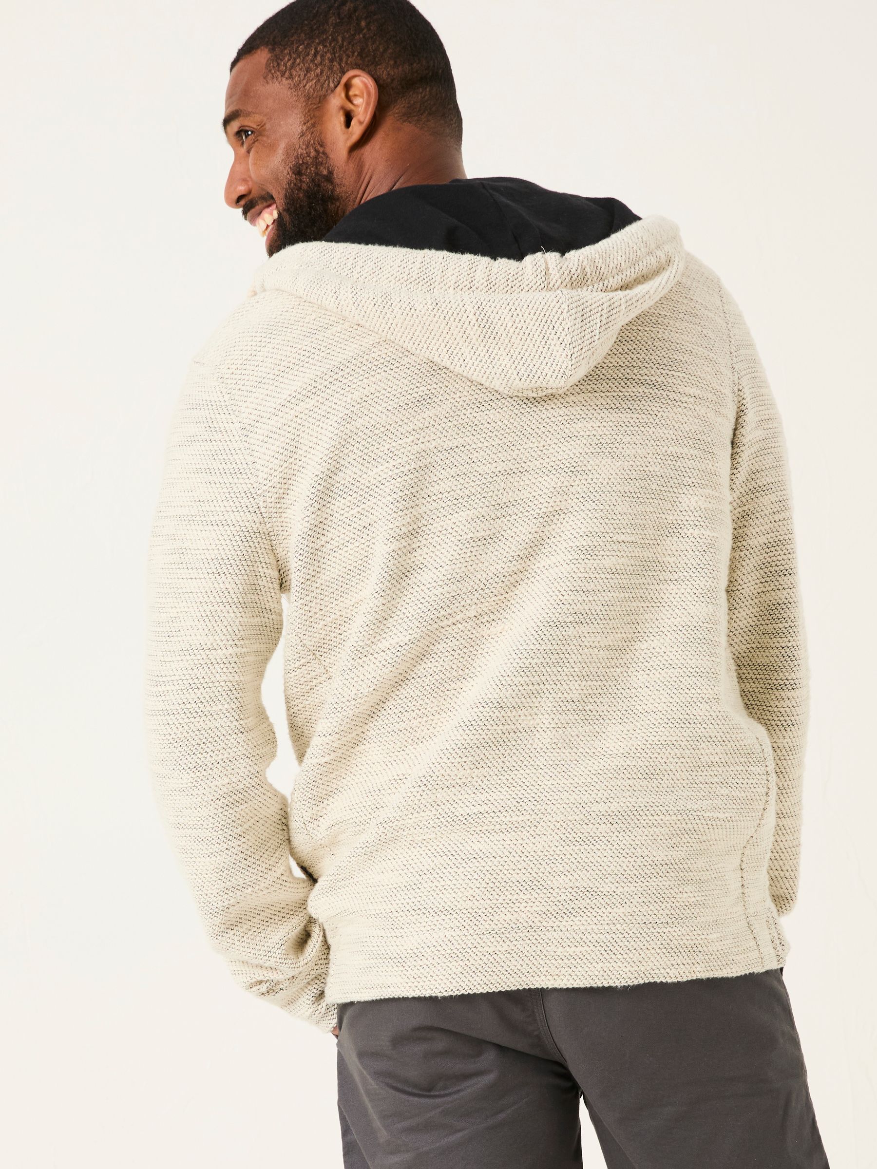 Woolacombe Oatmeal Zip Through 100% Cotton Hoodie - Image 2 of 4