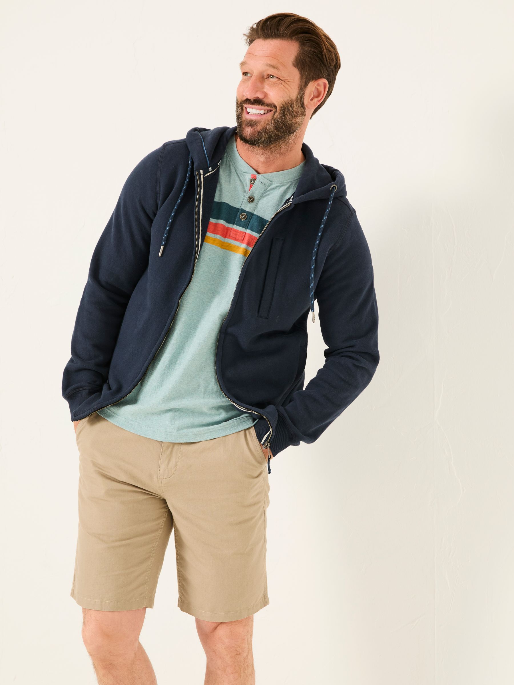 Brooke Navy Zip Through Hoodie - Image 1 of 1